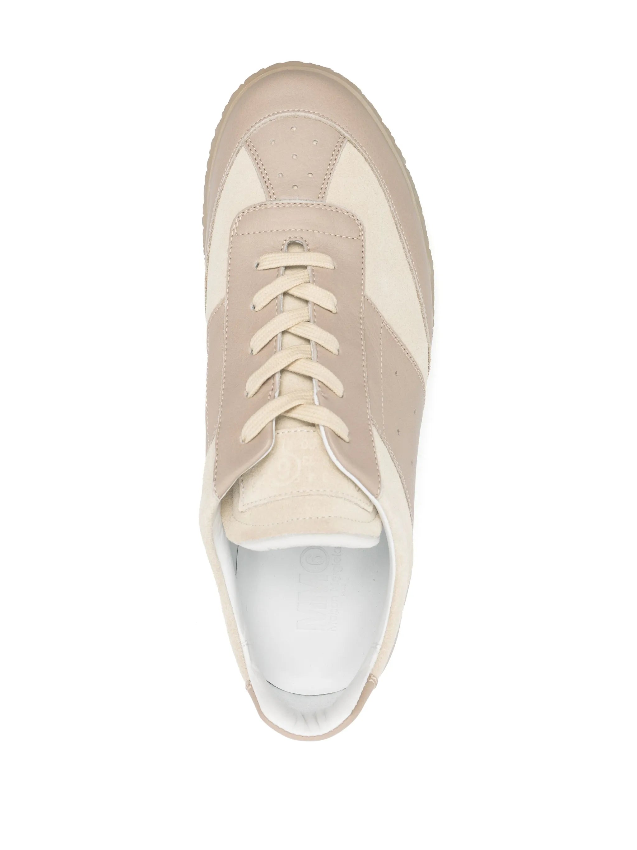 panelled lace-up sneakers