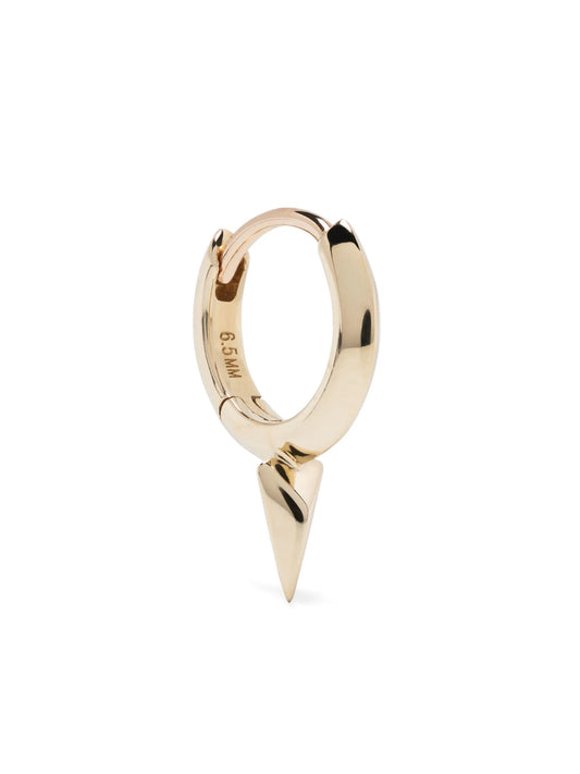 14kt yellow gold Faceted Short Spike hoop earring