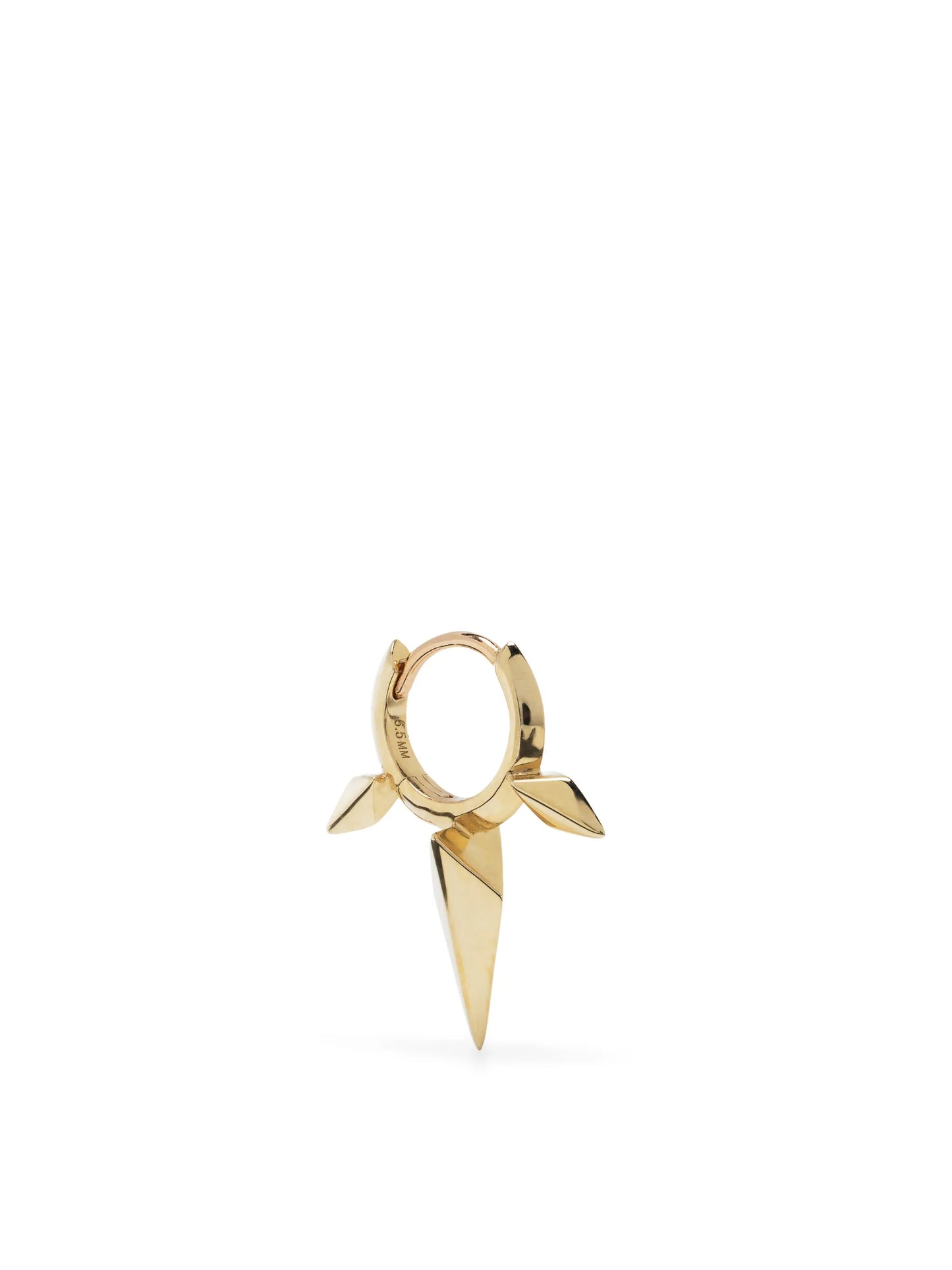 14kt yellow gold Triple Long Spike hoop earring