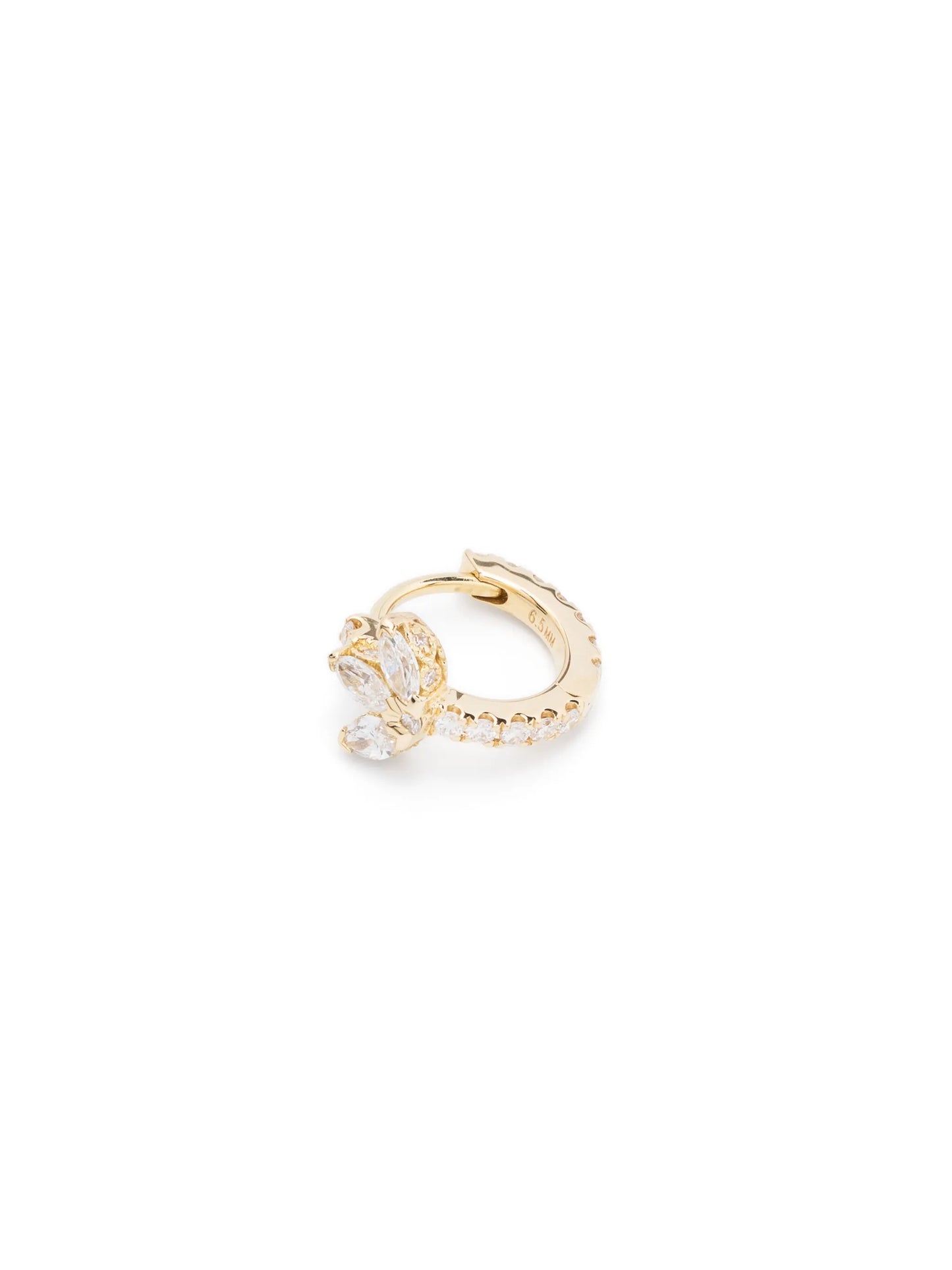 18kt yellow gold Lotus Eternity diamond hoop earring