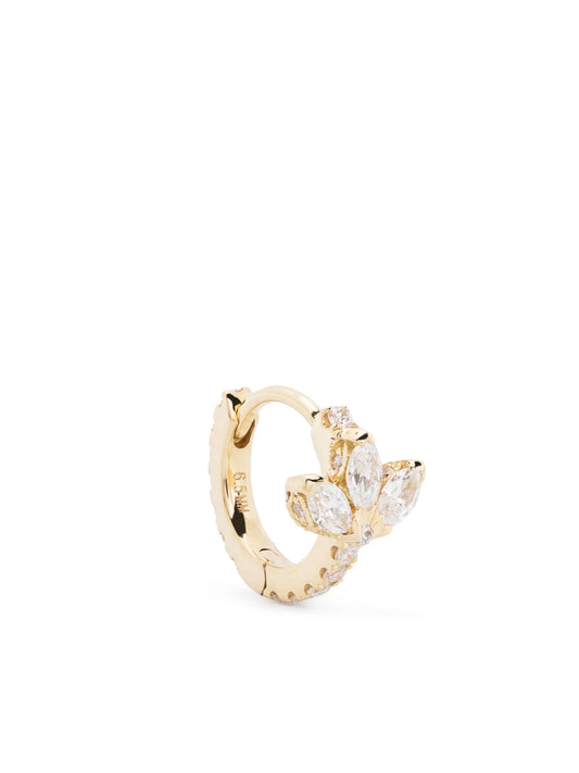 18kt yellow gold Lotus Eternity diamond hoop earring