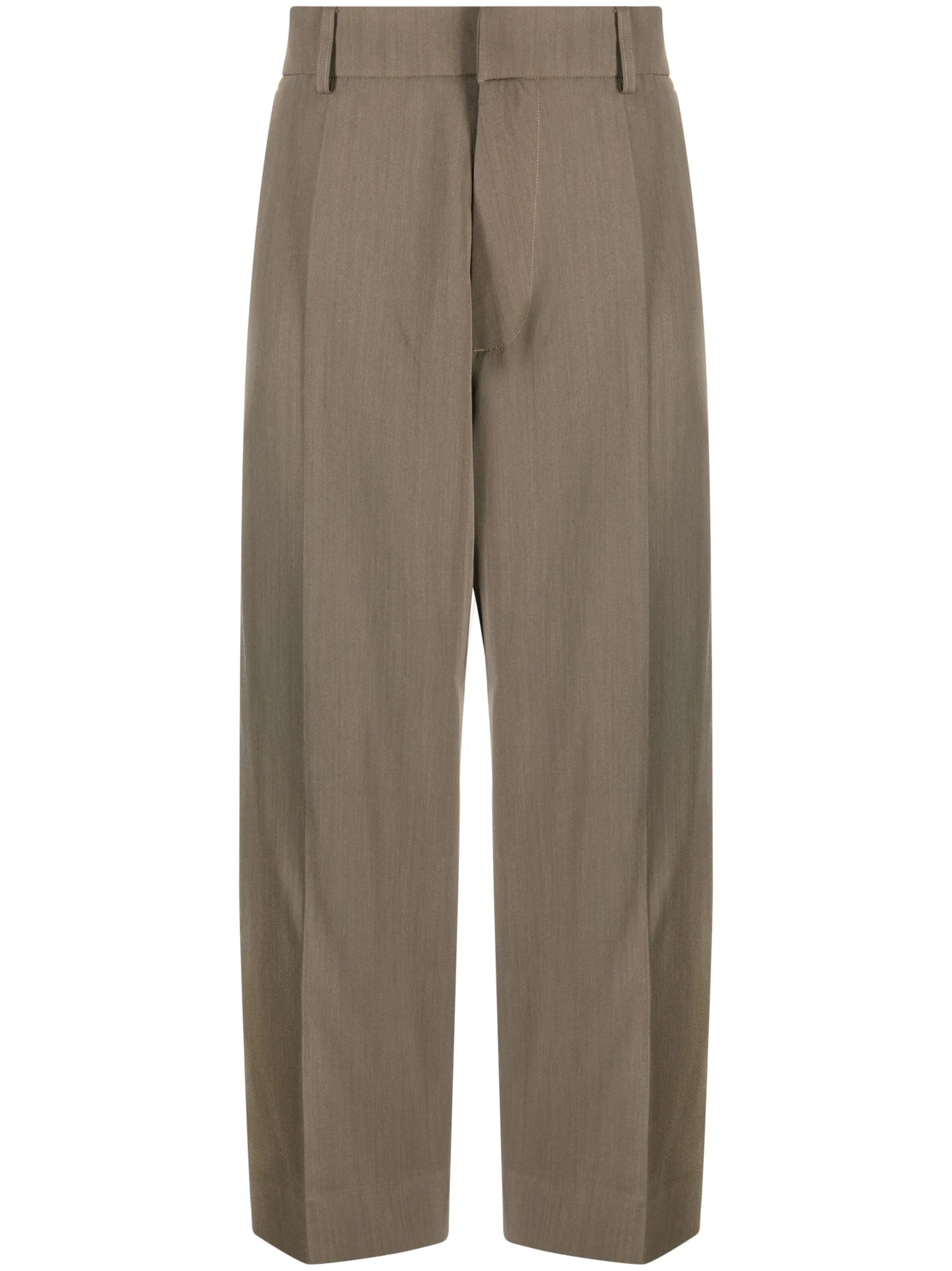 pleat-detailing cropped trousers