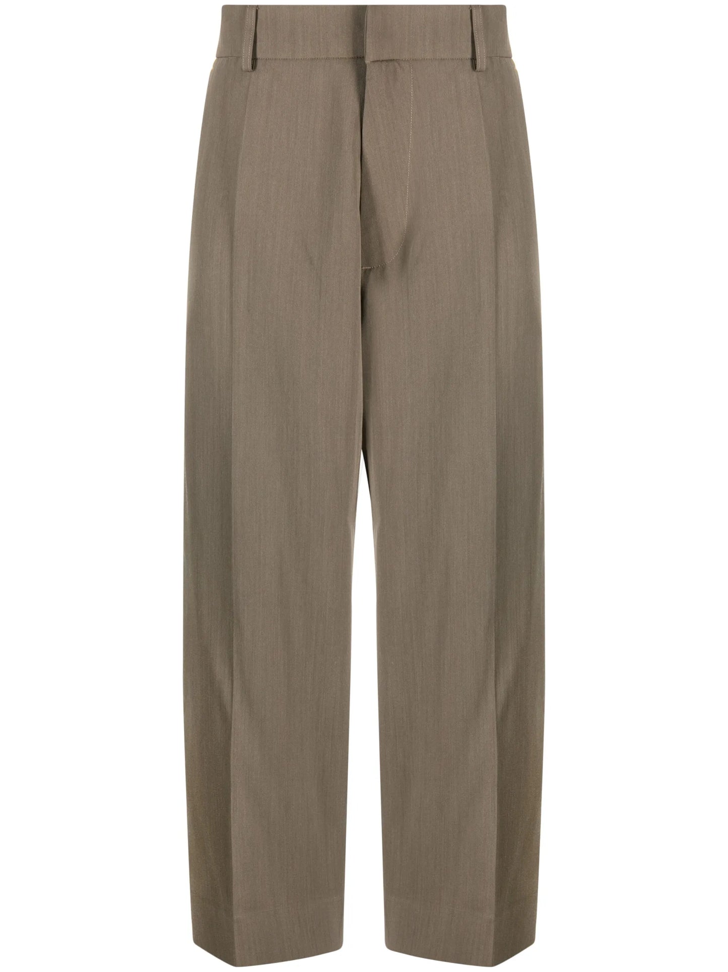 pleat-detailing cropped trousers