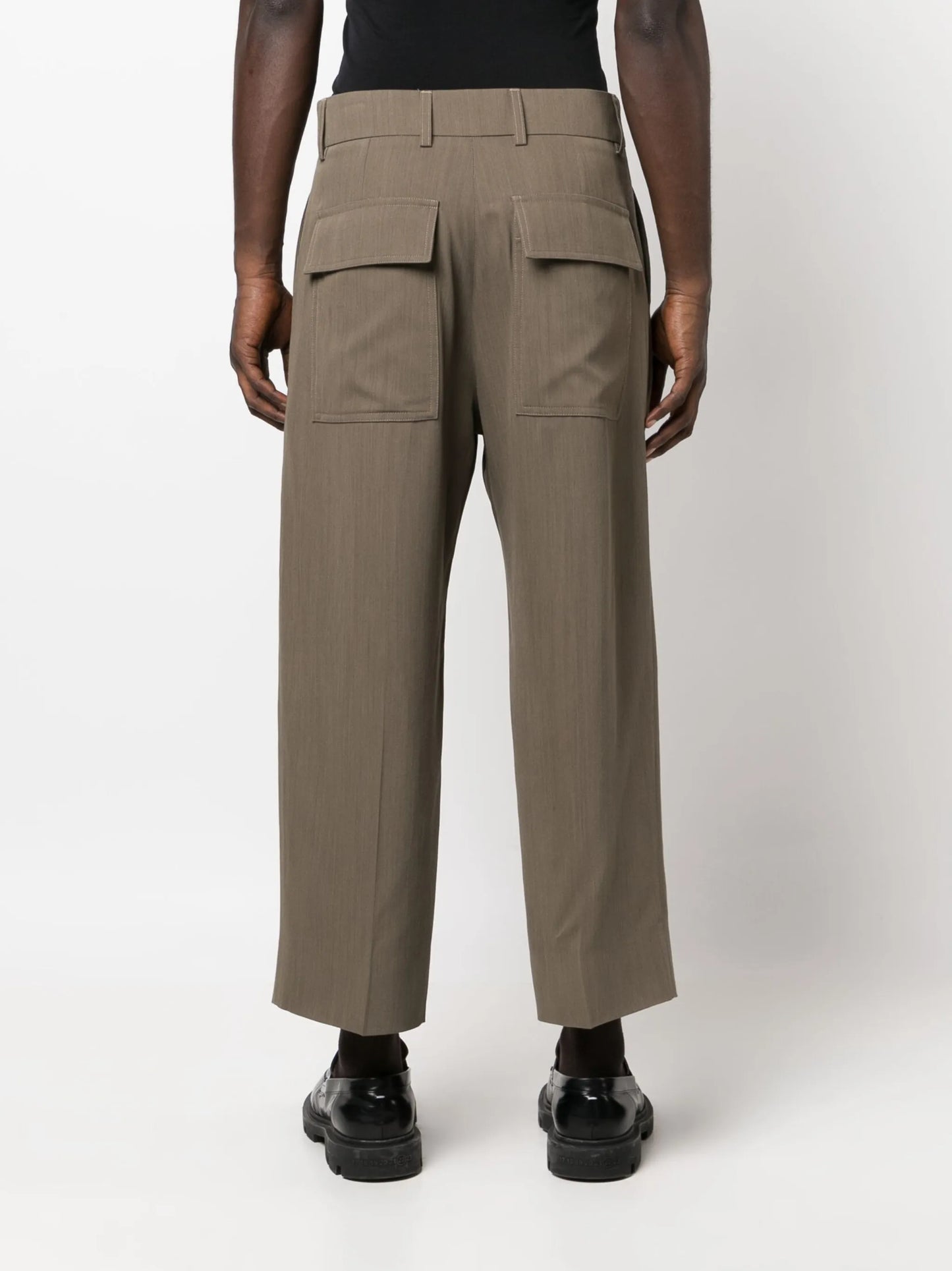 pleat-detailing cropped trousers
