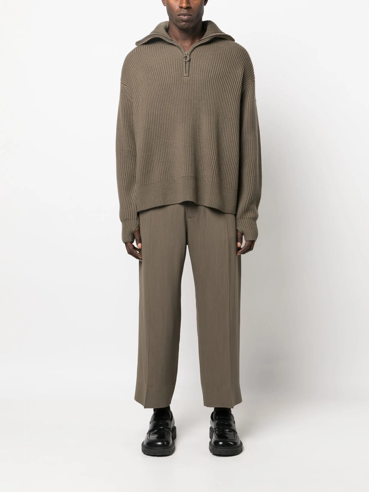 pleat-detailing cropped trousers