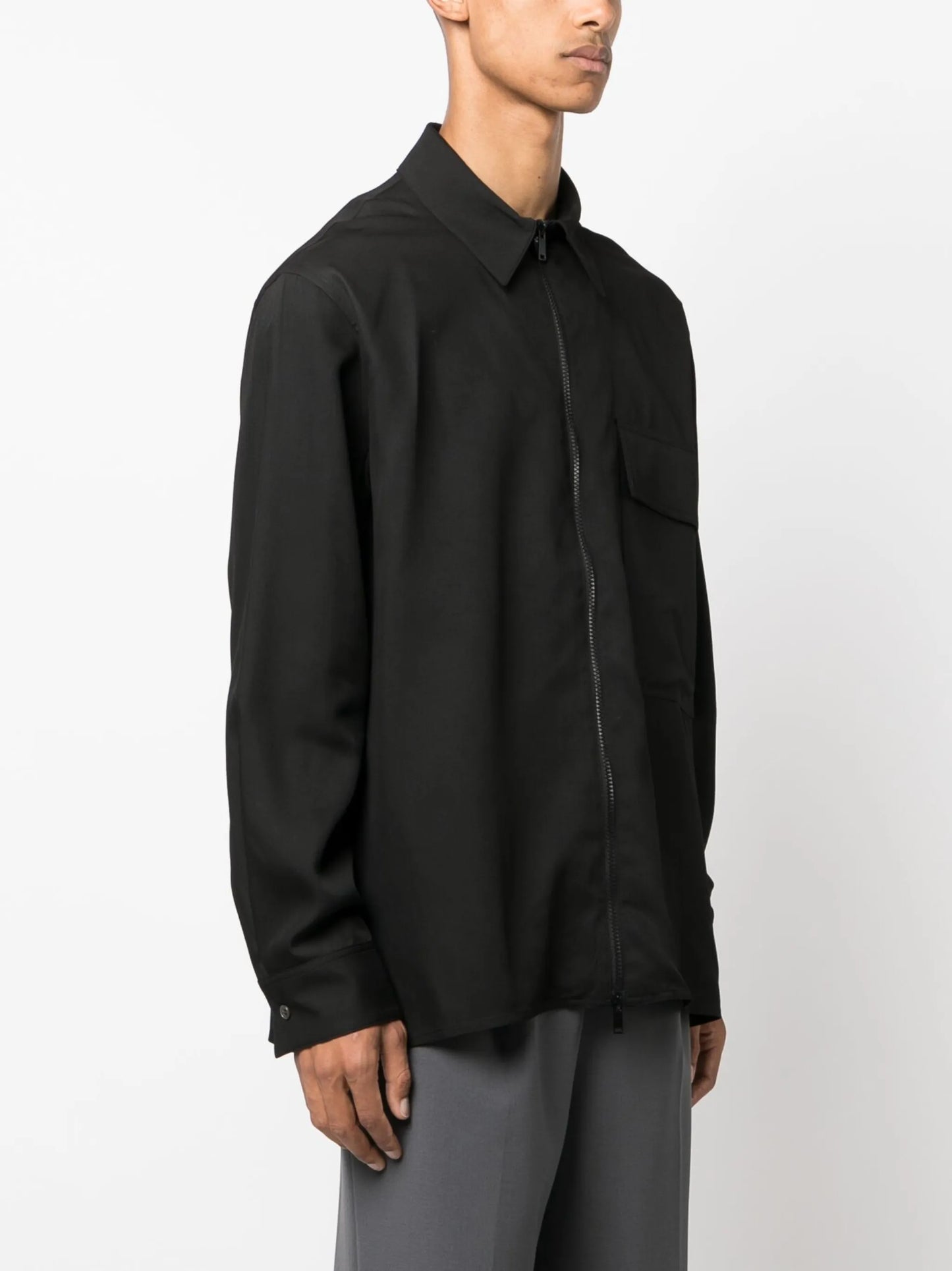 zip-fastening shirt jacket