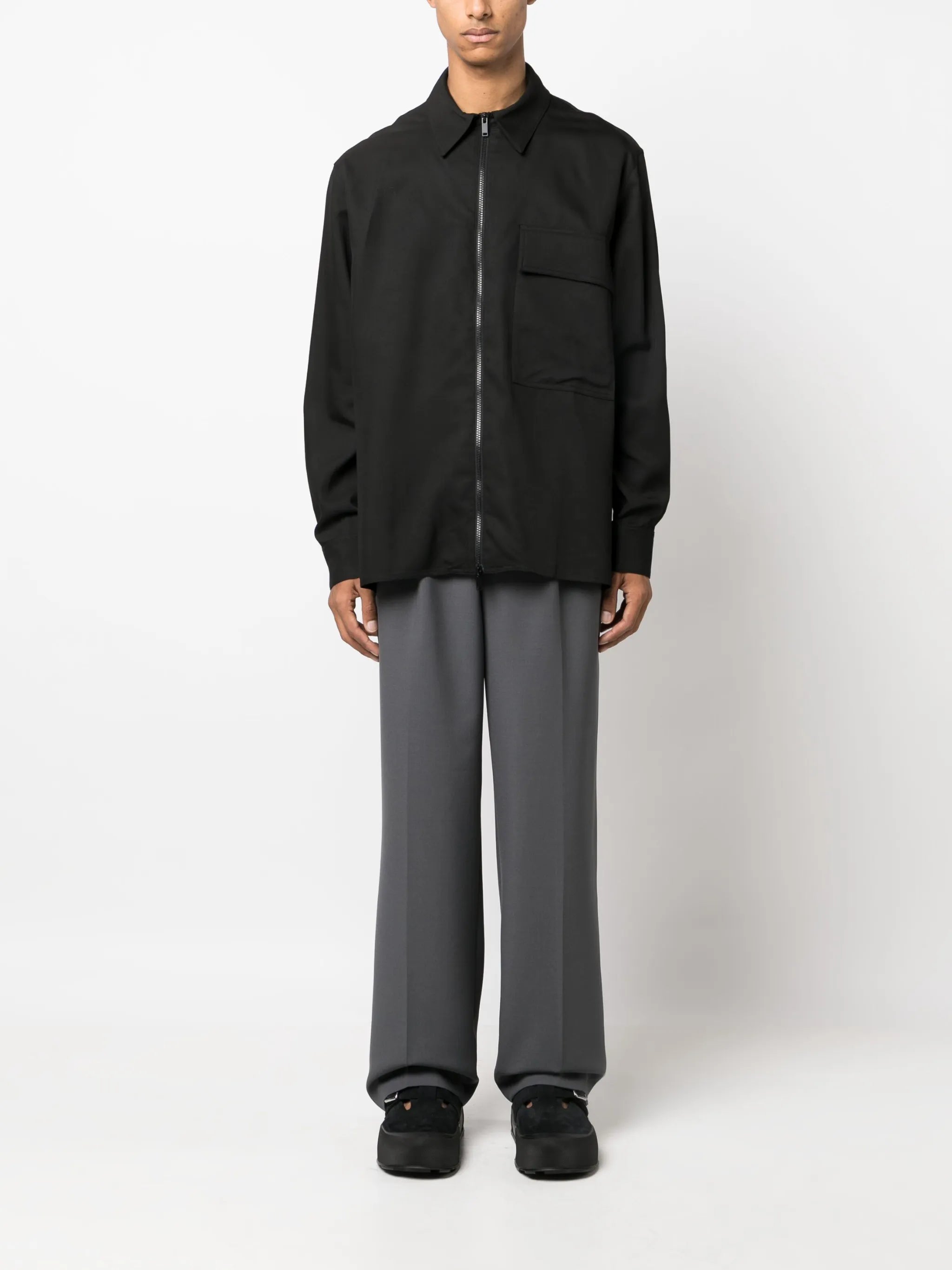 zip-fastening shirt jacket