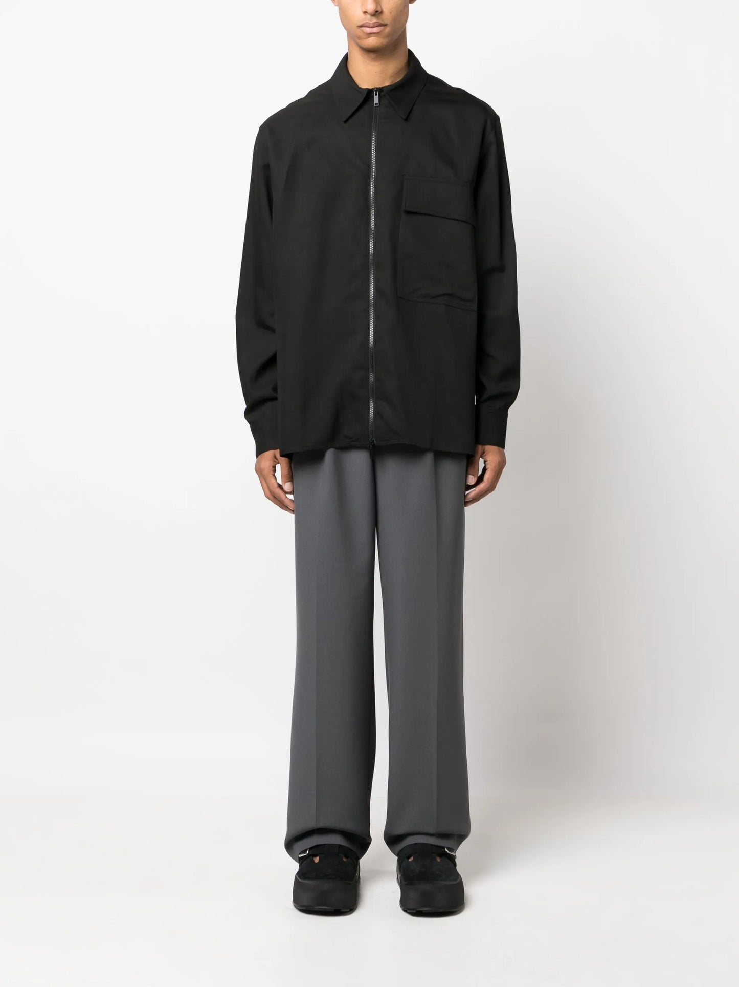zip-fastening shirt jacket