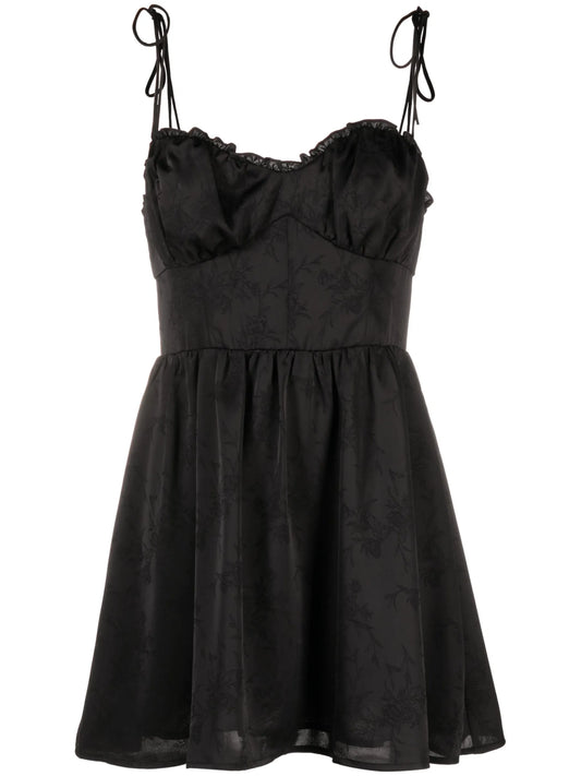 Austine floral-jacquard minidress