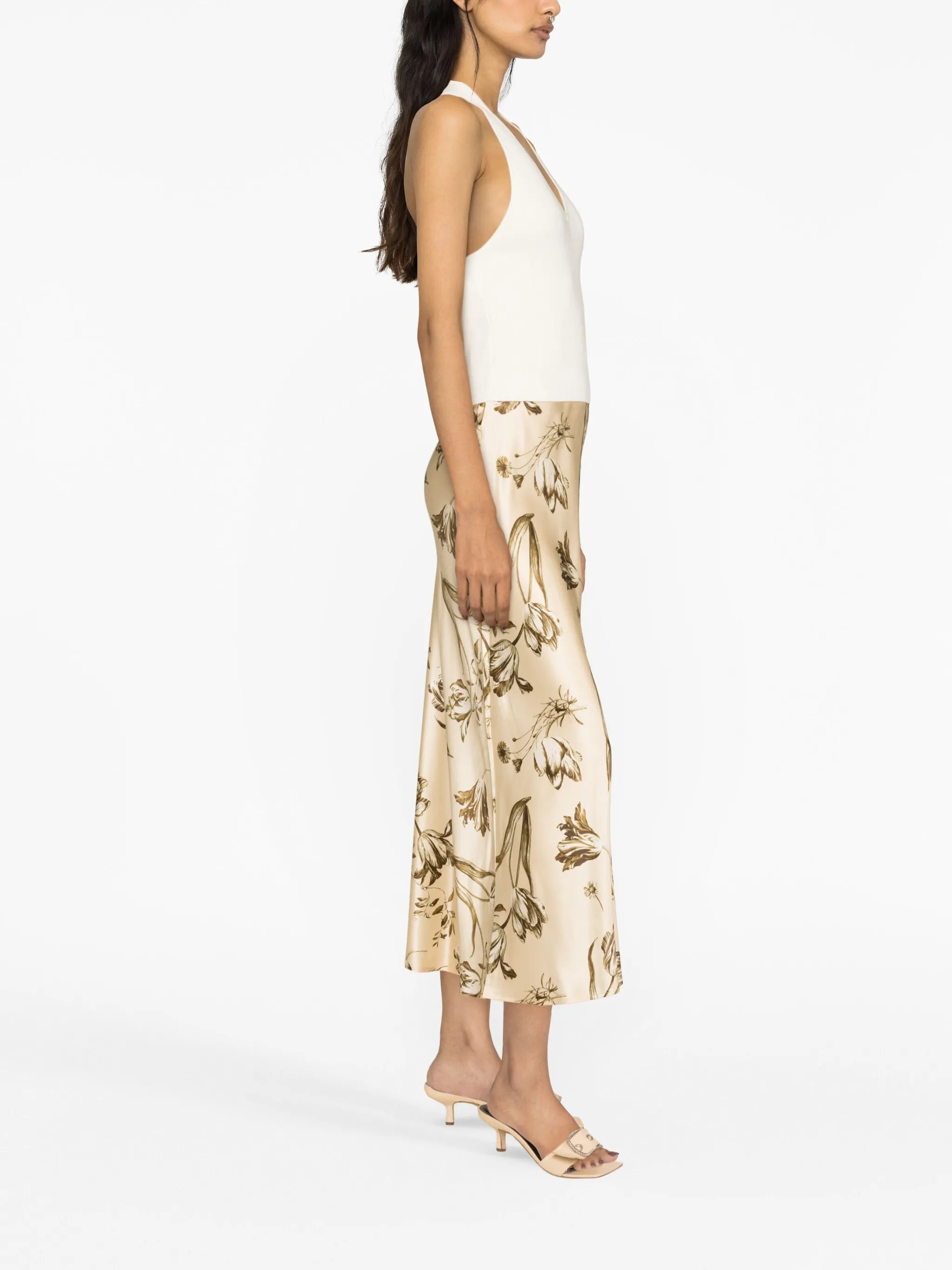 Carol ribbed halterneck tank top
