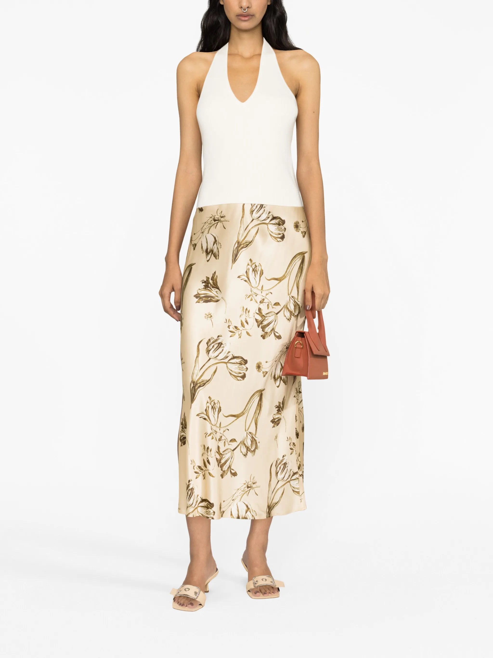 Carol ribbed halterneck tank top