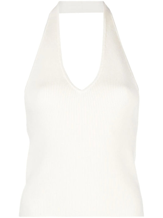 Carol ribbed halterneck tank top