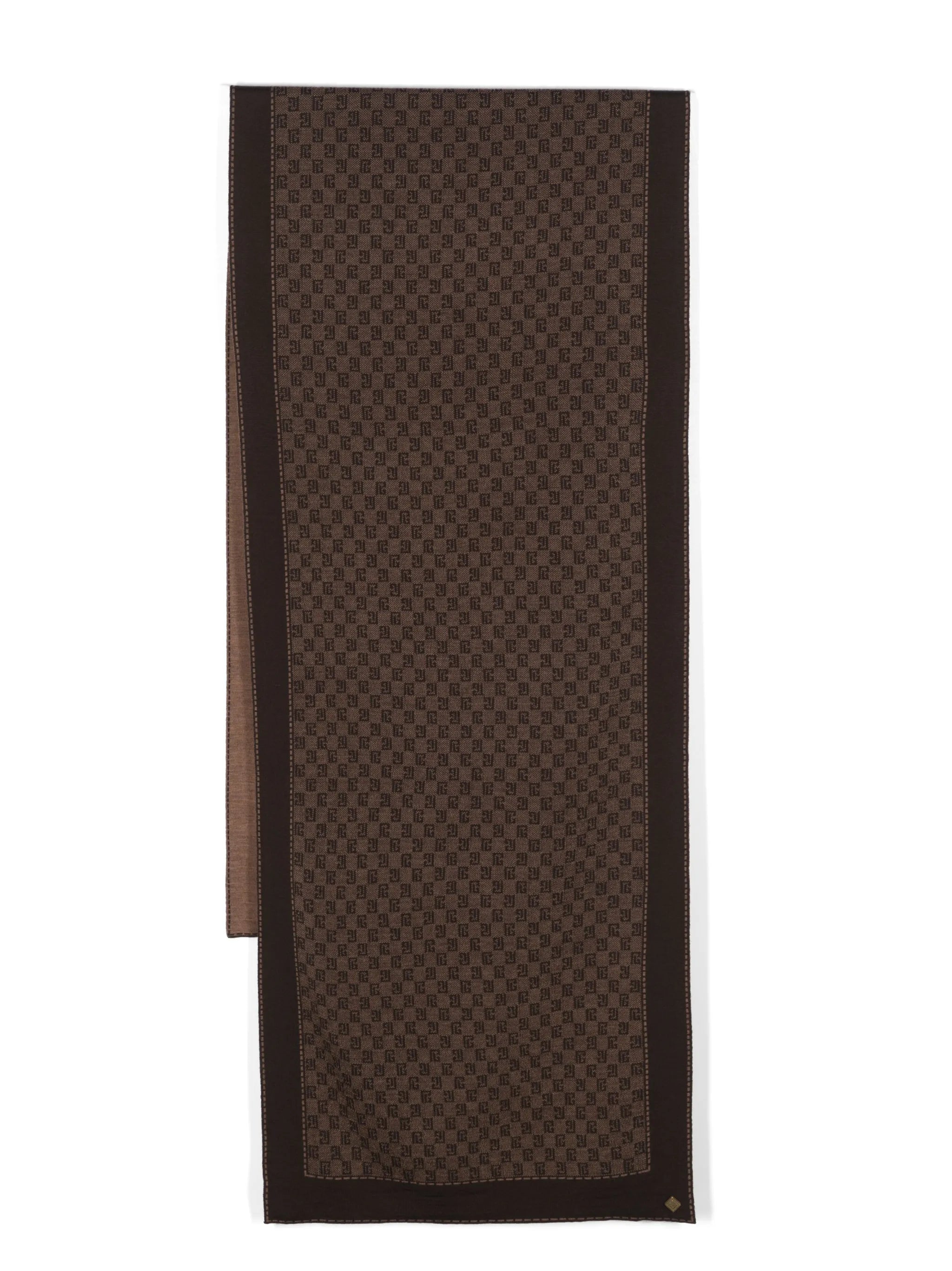 monogram-jacquard wool scarf