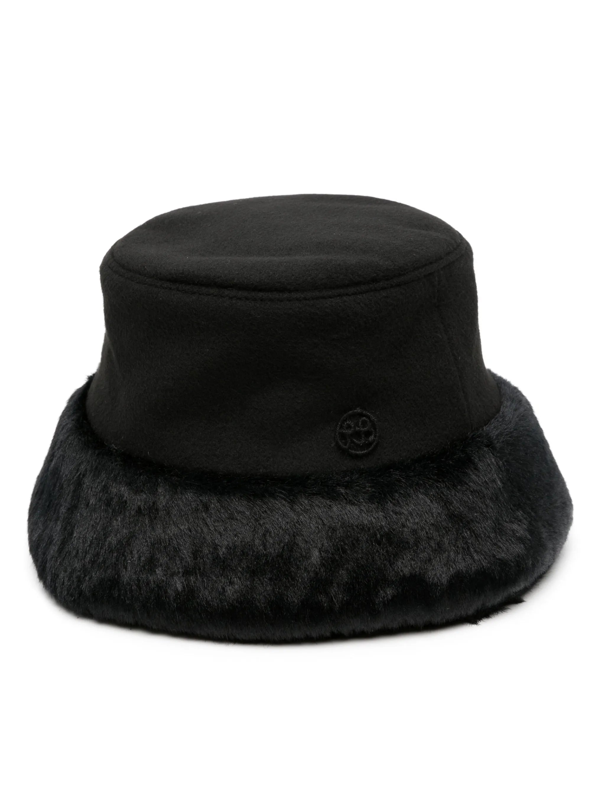logo-embroidered wool bucket hat