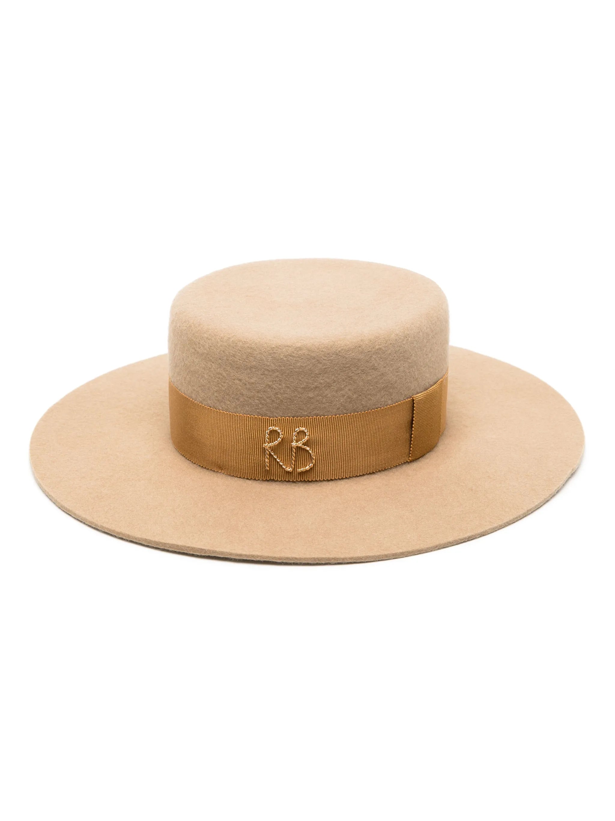 logo-appliqué wool fedora hat