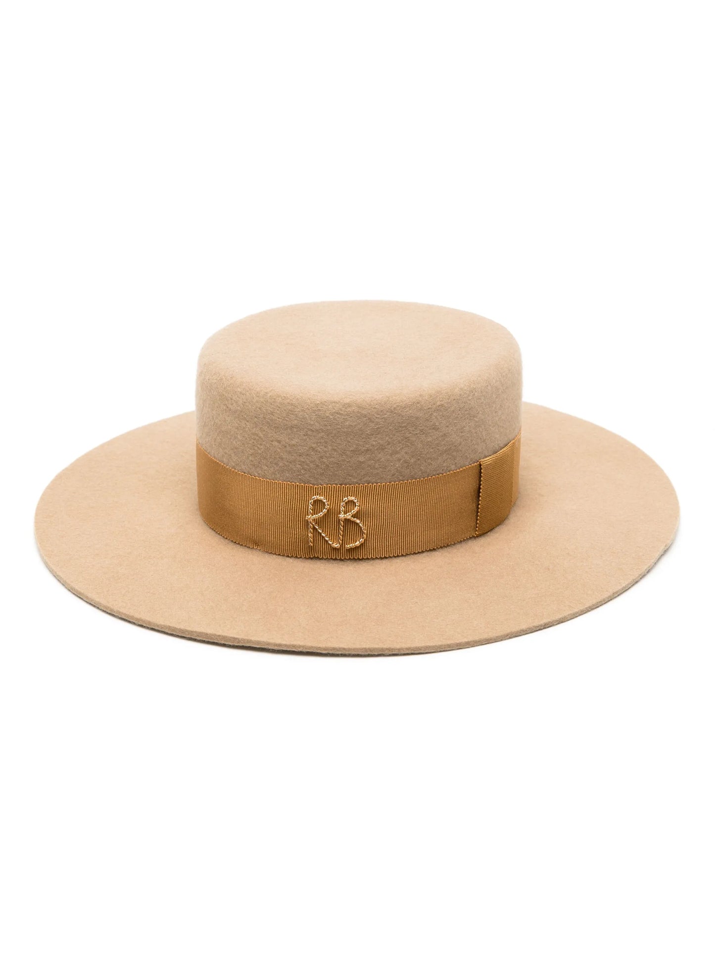 logo-appliqué wool fedora hat