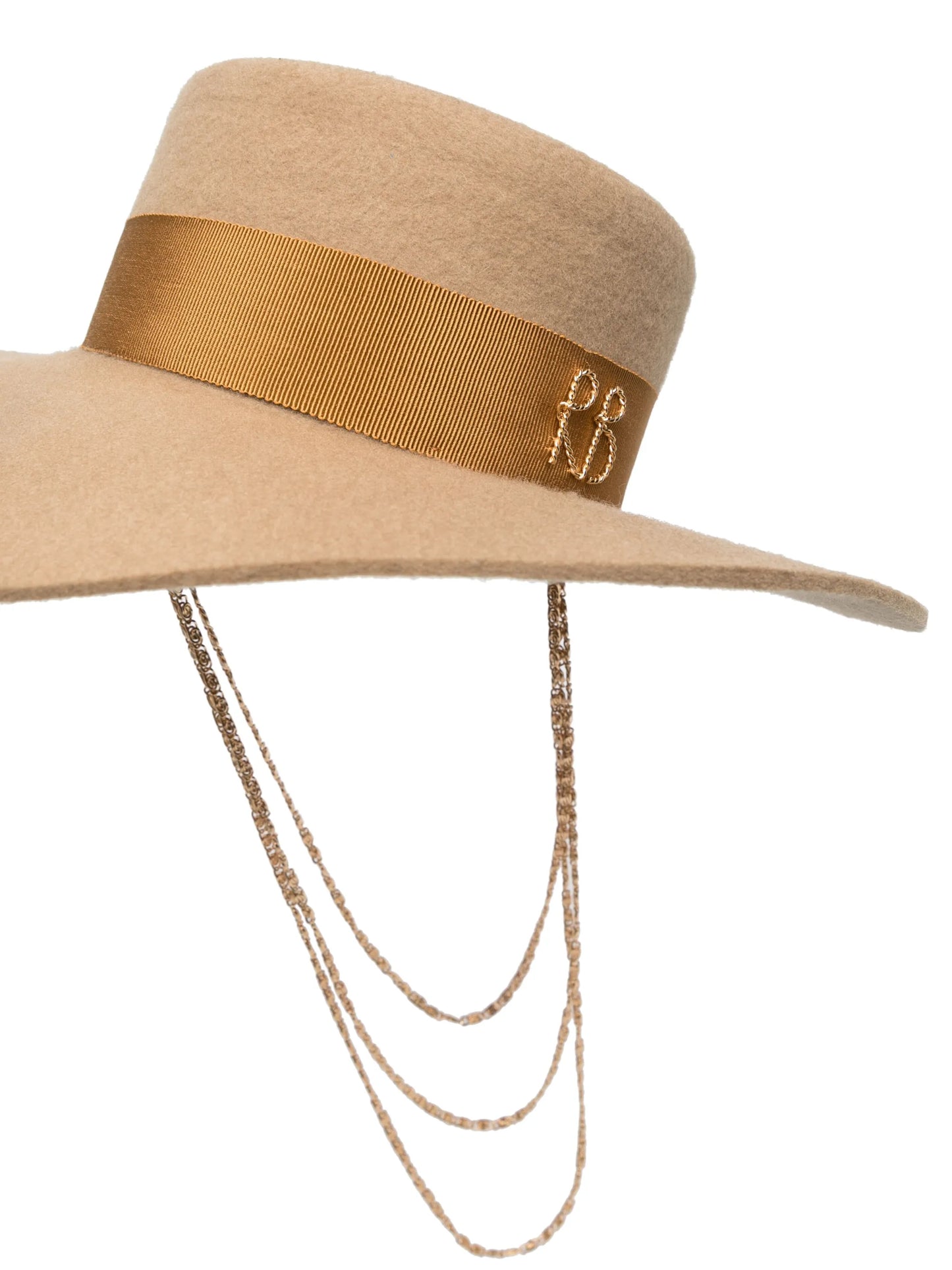logo-appliqué wool fedora hat