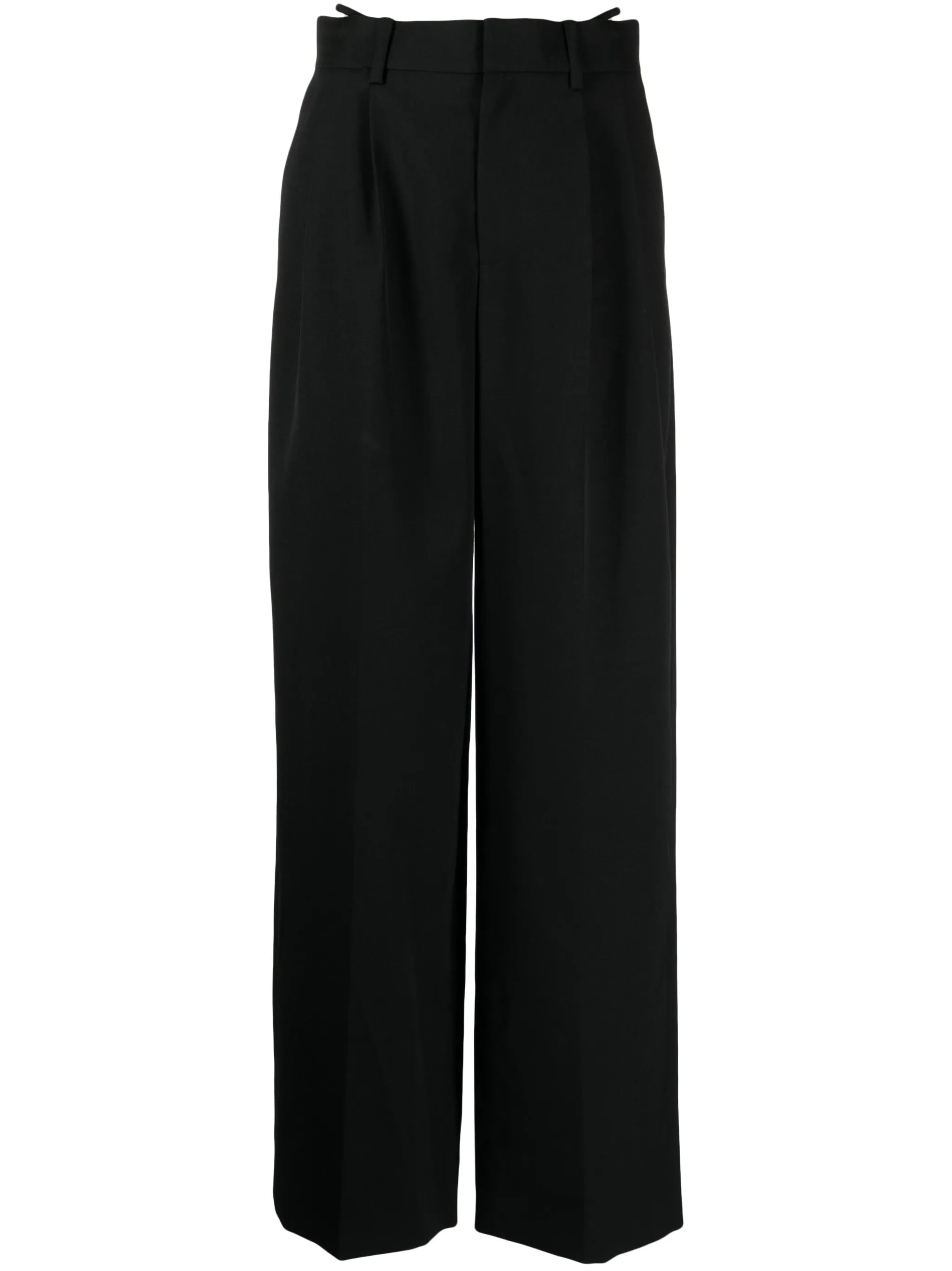 logo-embellished layered wide-leg trousers
