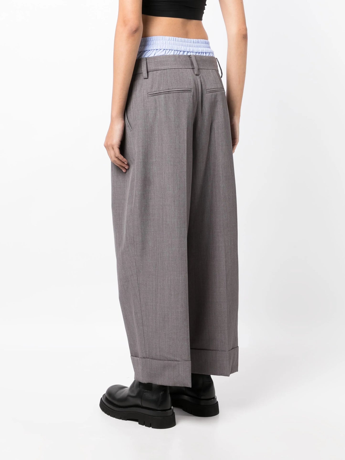 layered tailored trousers