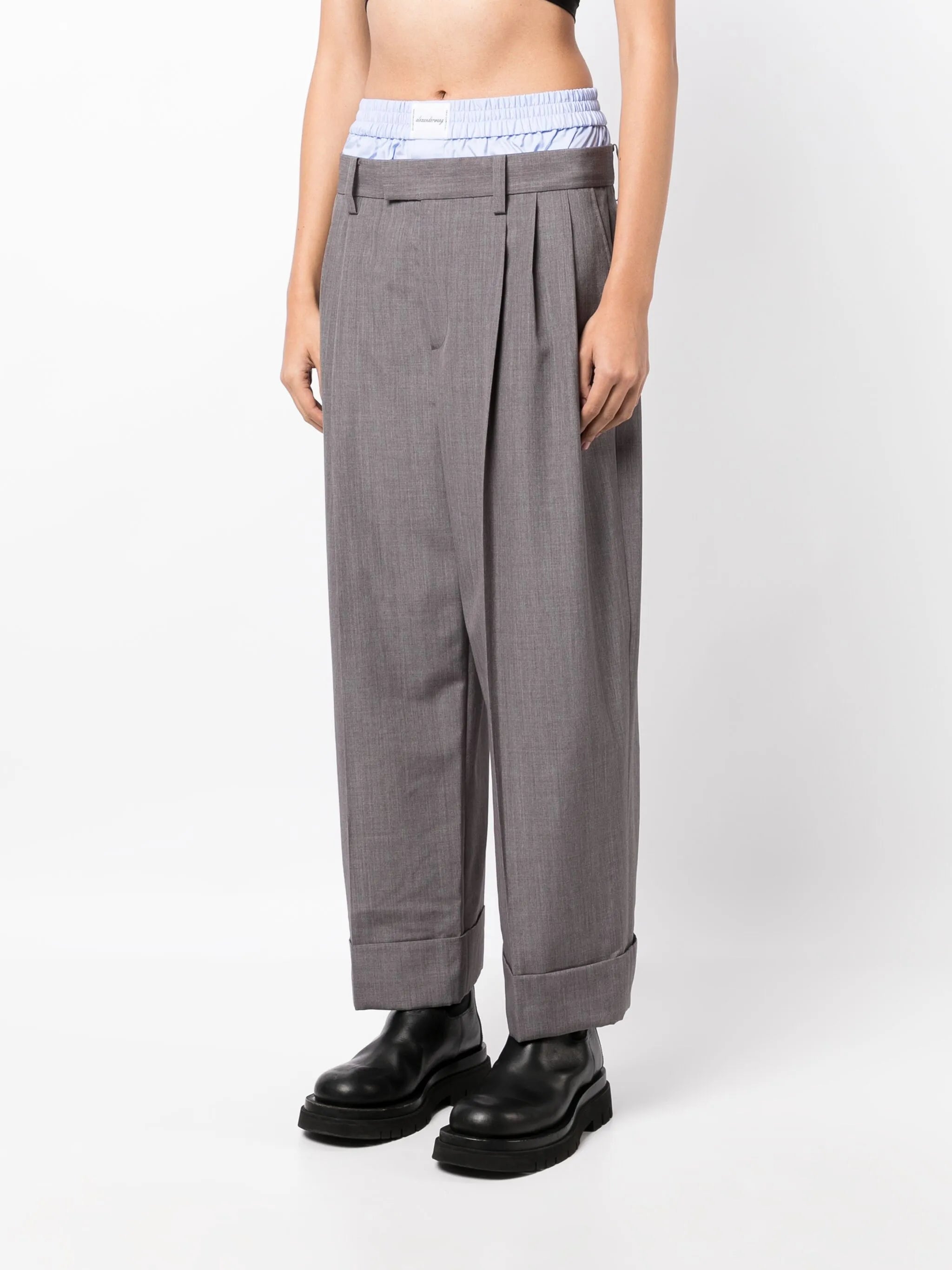 layered tailored trousers