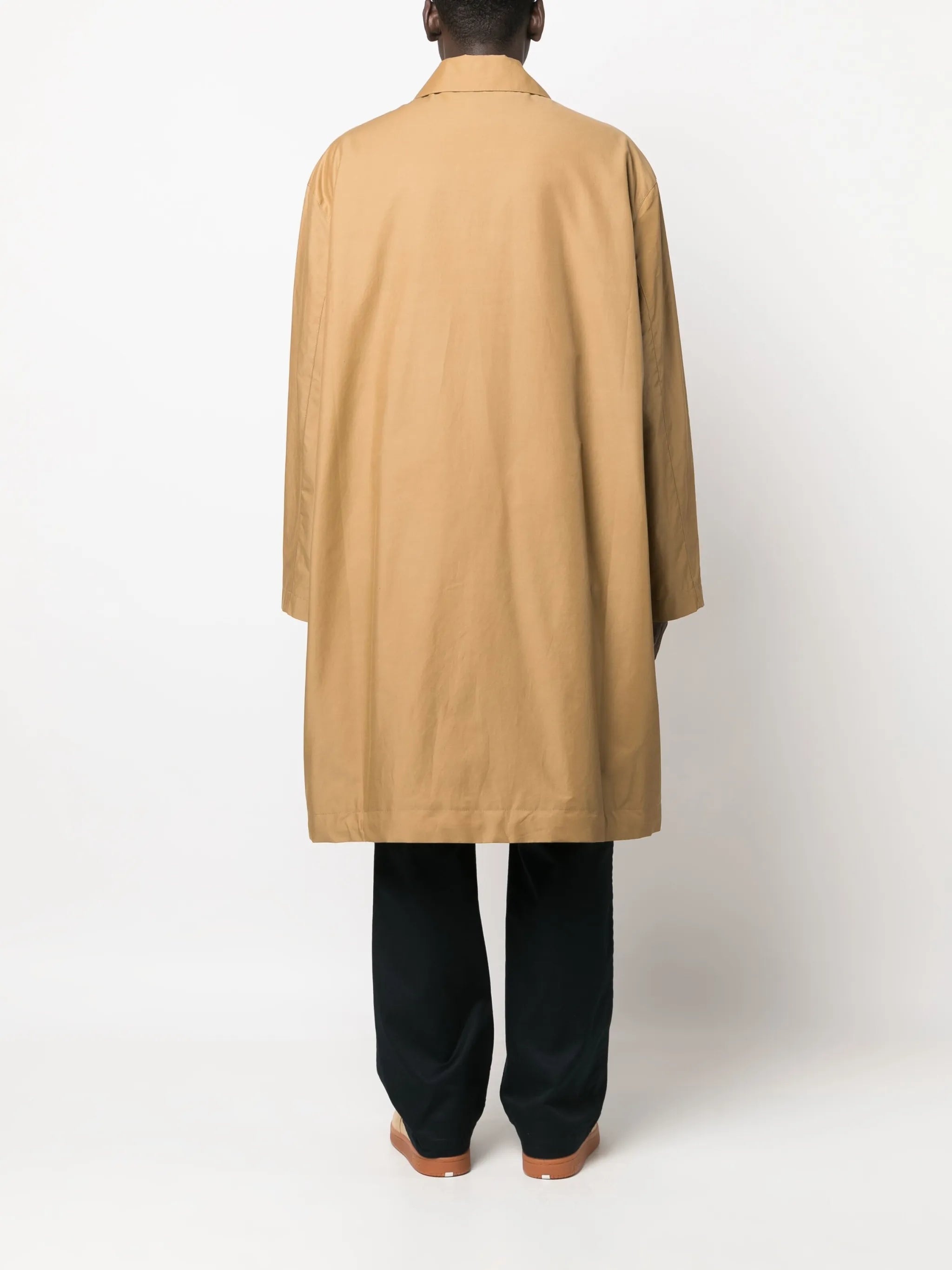 knee-length drawstring-hem coat
