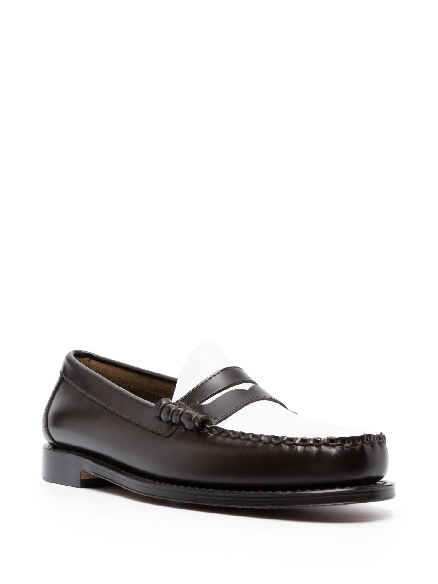 Larson two-tone leather loafers