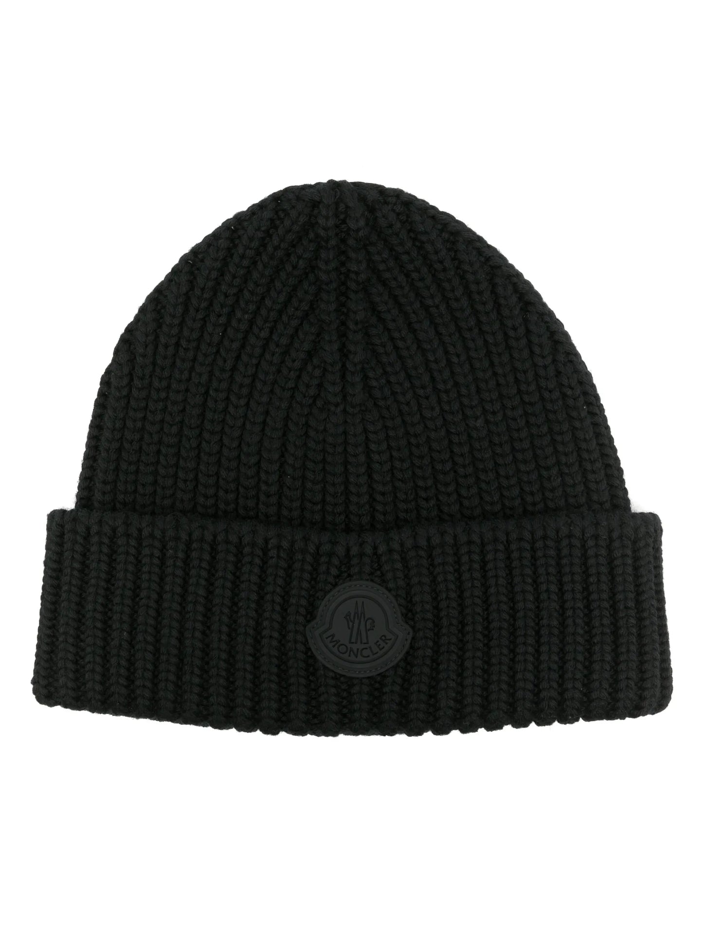 logo-patch ribbed-knit beanie
