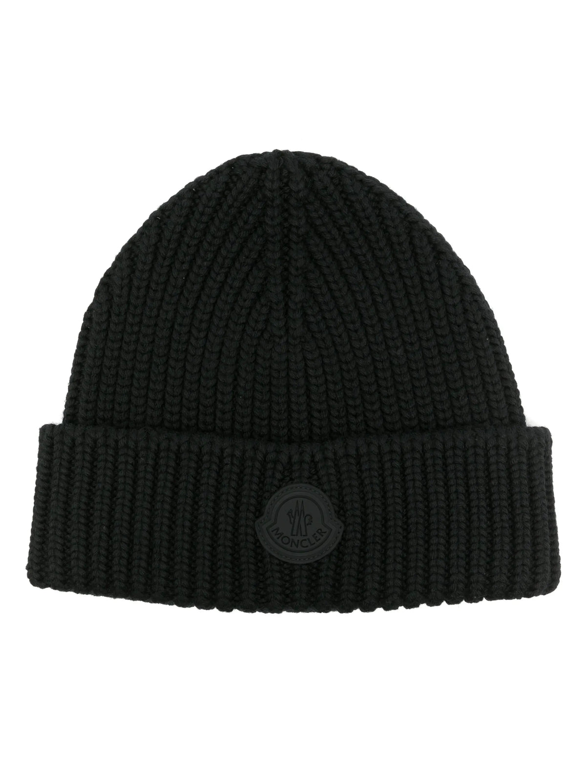 logo-patch ribbed-knit beanie