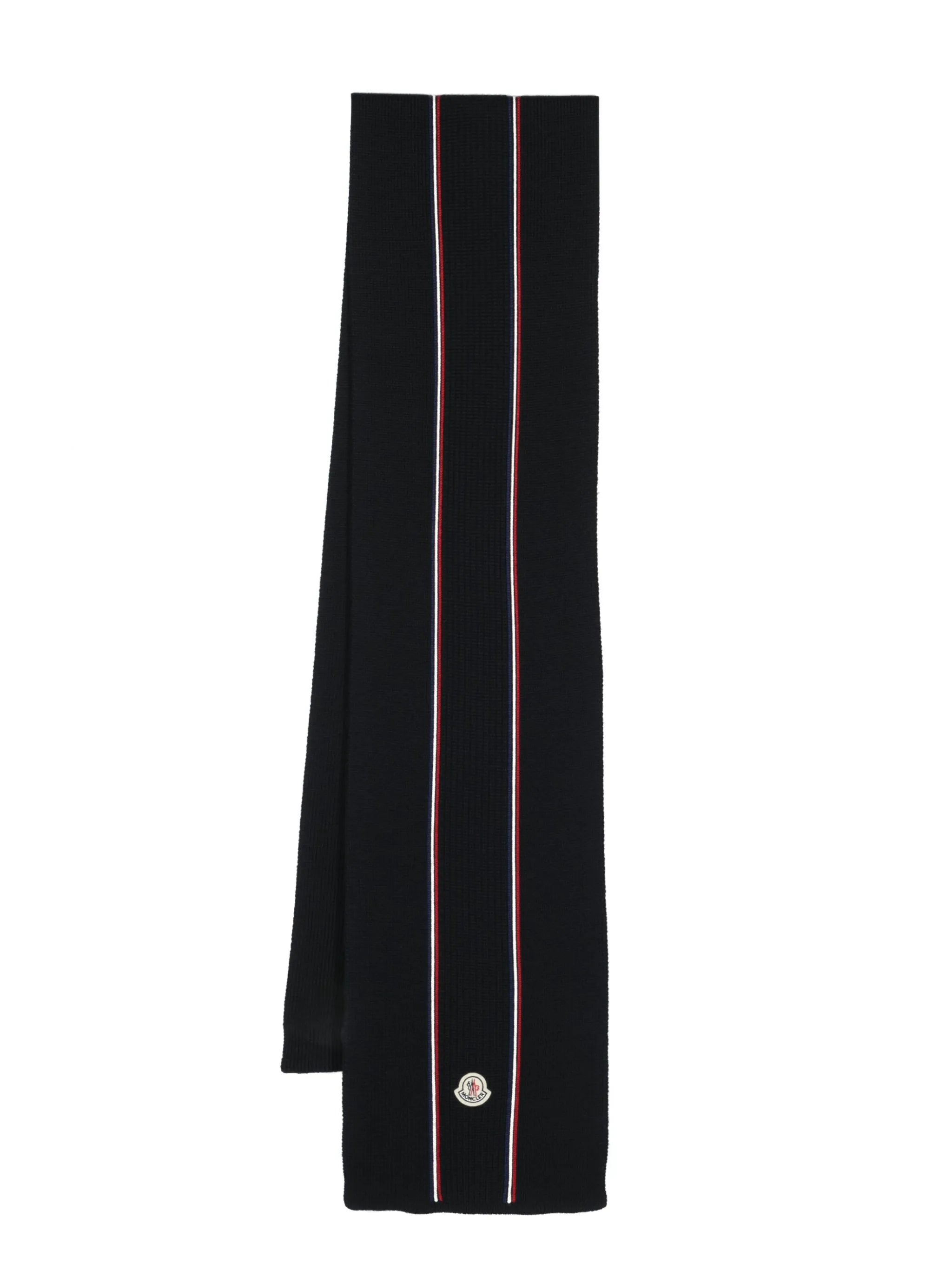 logo-patch virgin-wool scarf