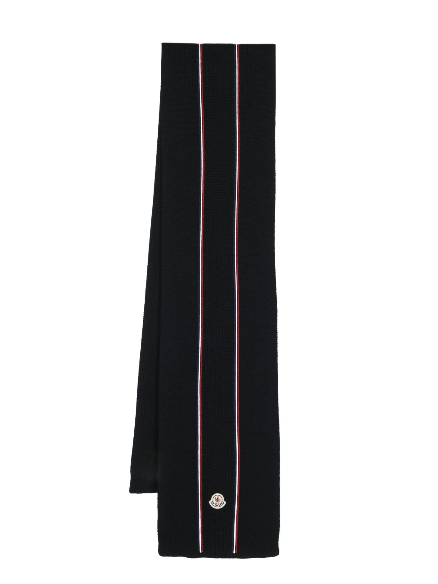 logo-patch virgin-wool scarf