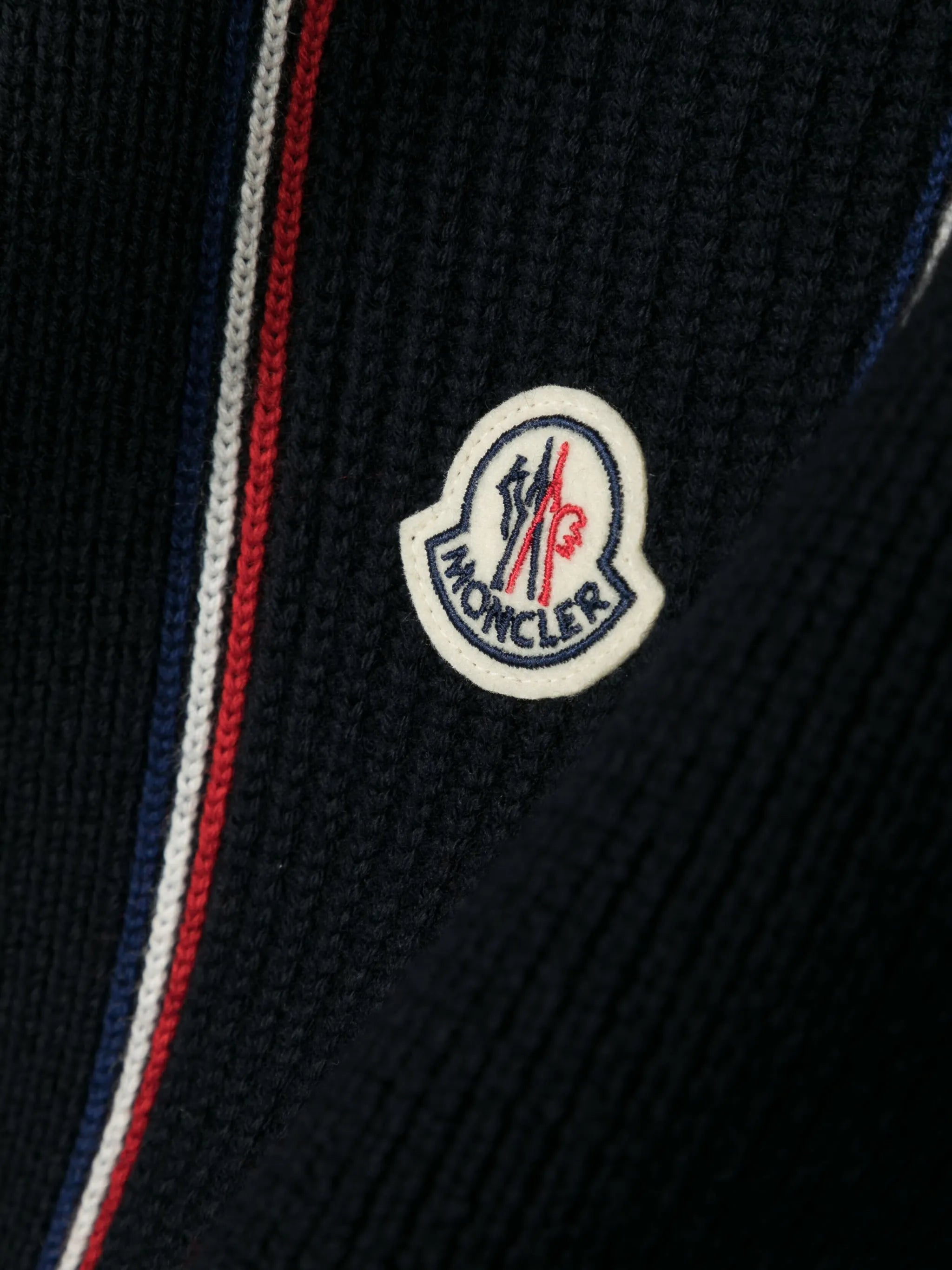 logo-patch virgin-wool scarf