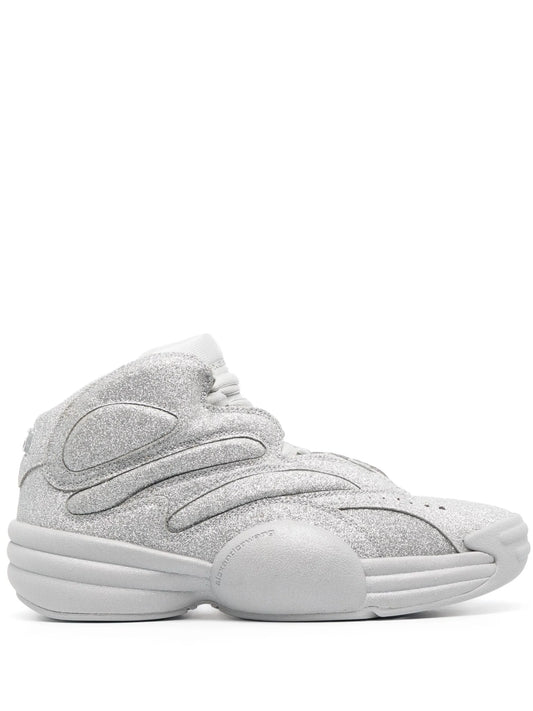 Hoop glittery high-top sneakers