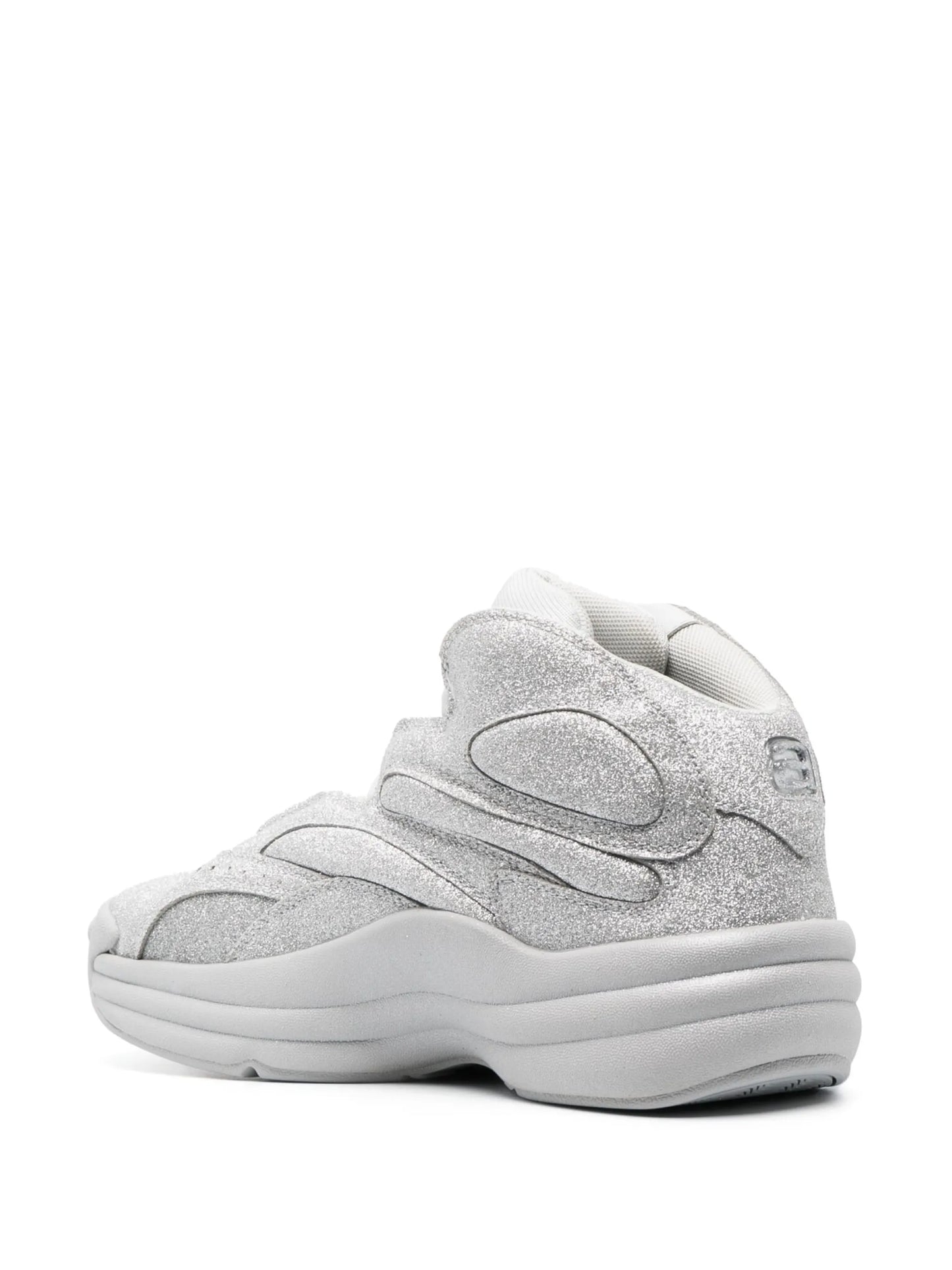 Hoop glittery high-top sneakers