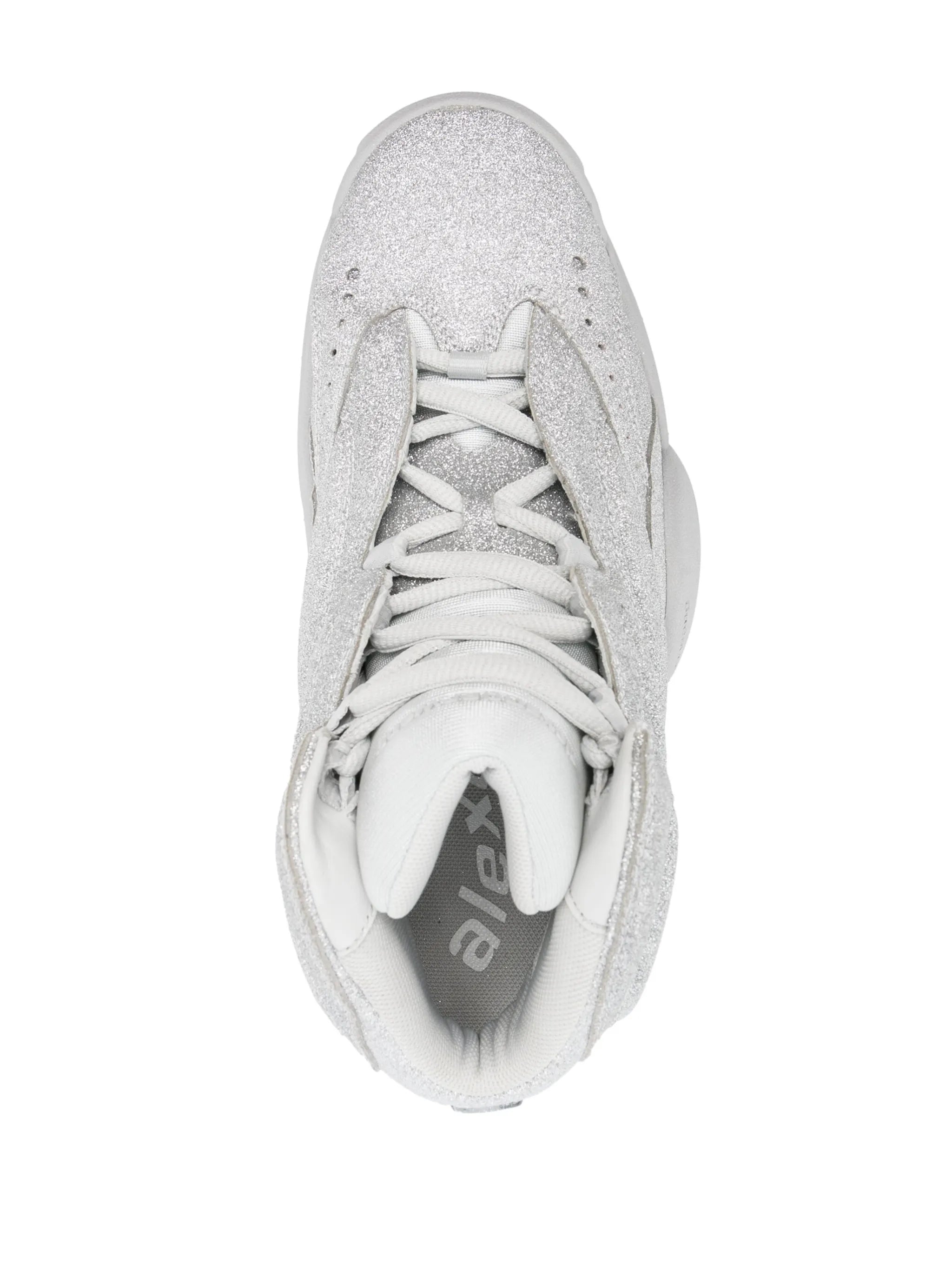 Hoop glittery high-top sneakers