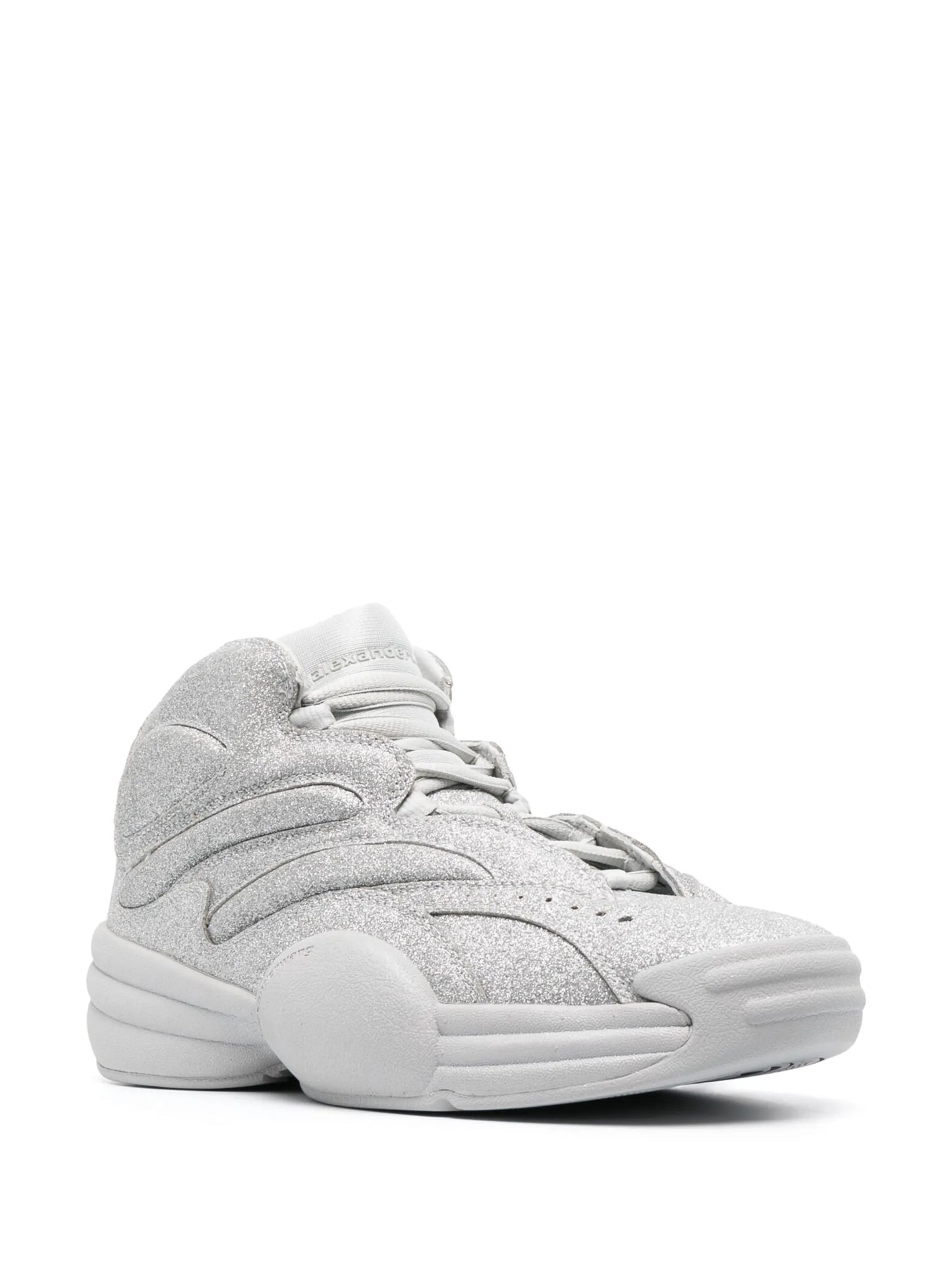 Hoop glittery high-top sneakers
