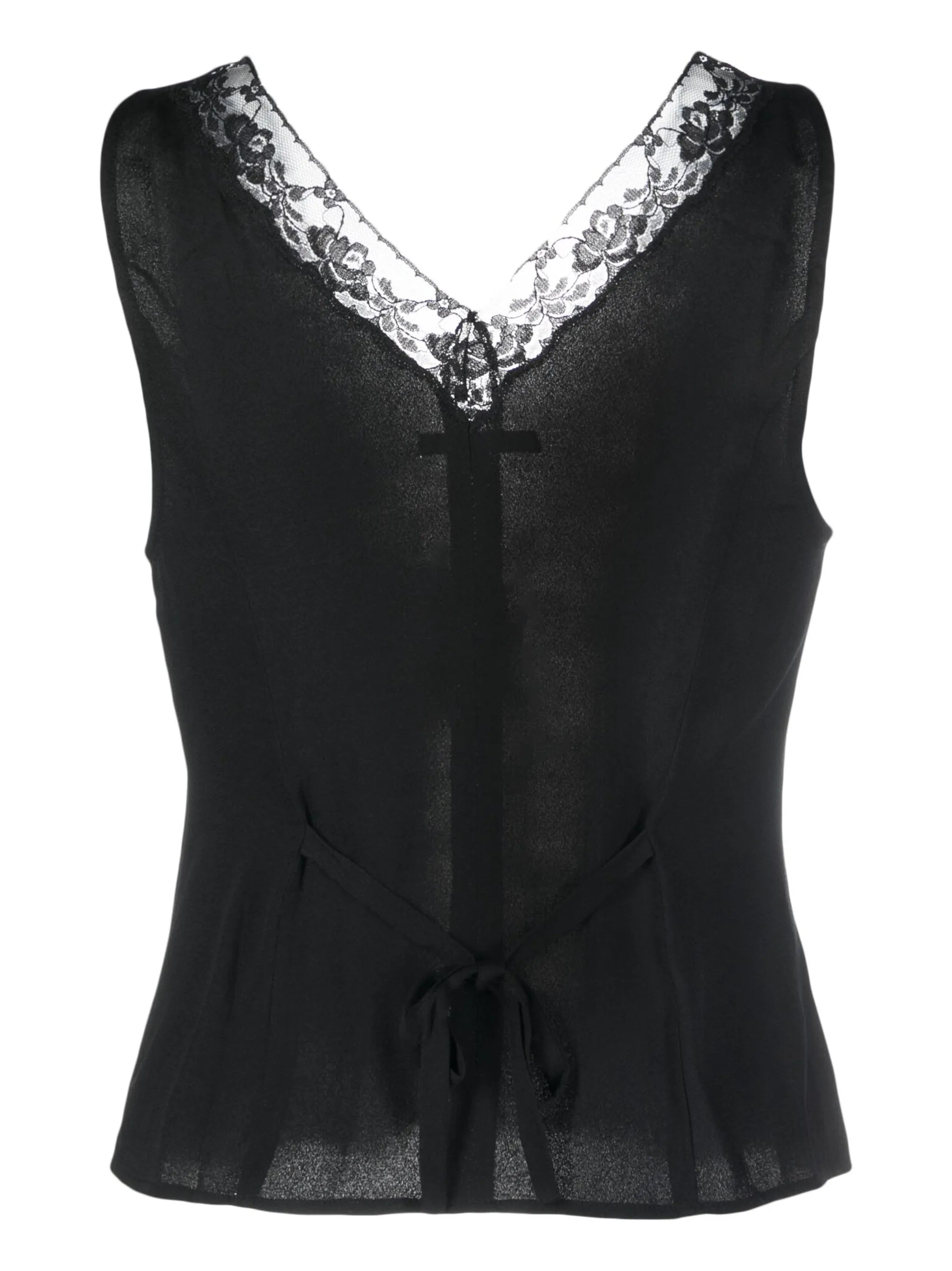 Cristina lace-trim tank top