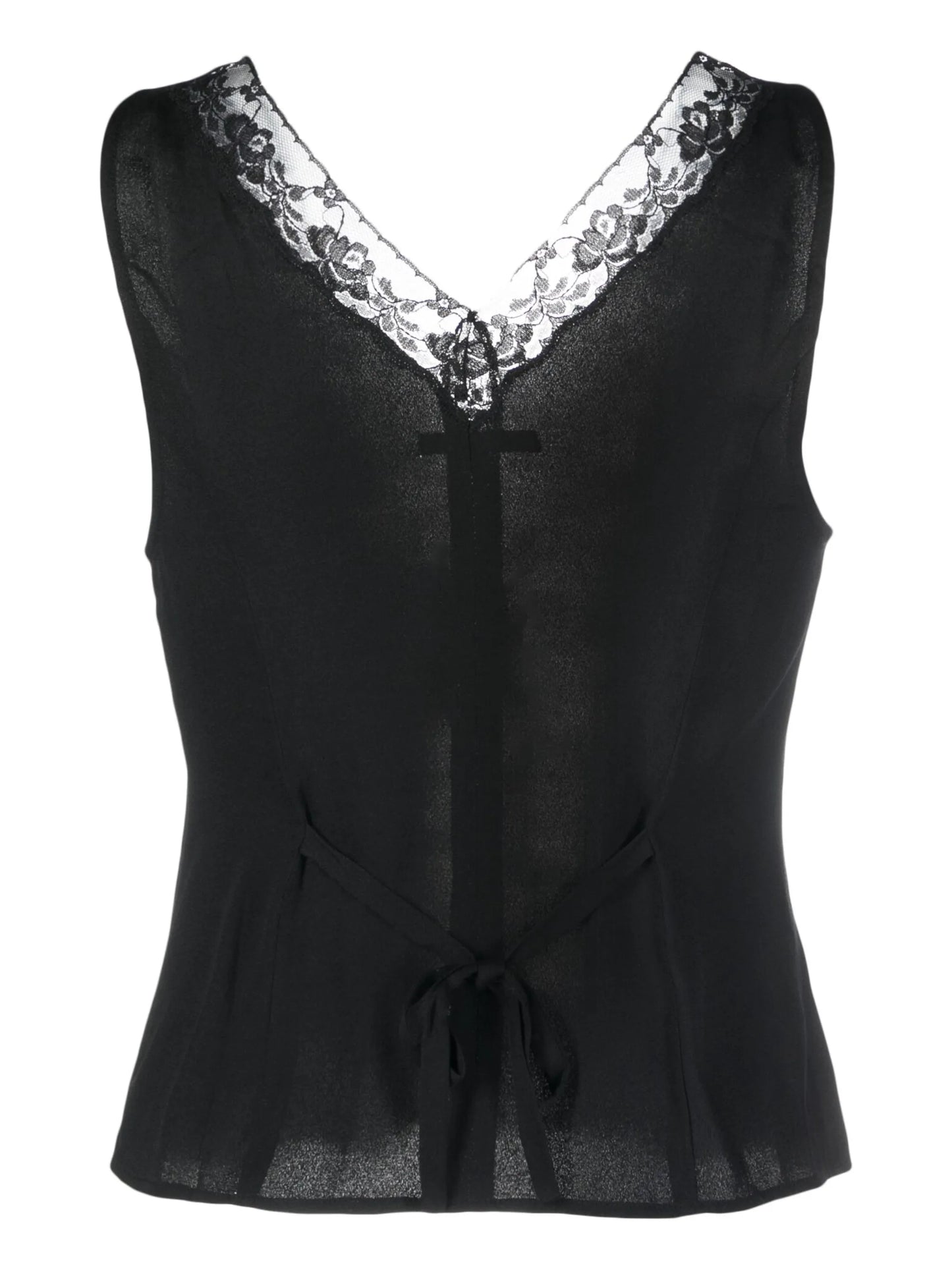 Cristina lace-trim tank top