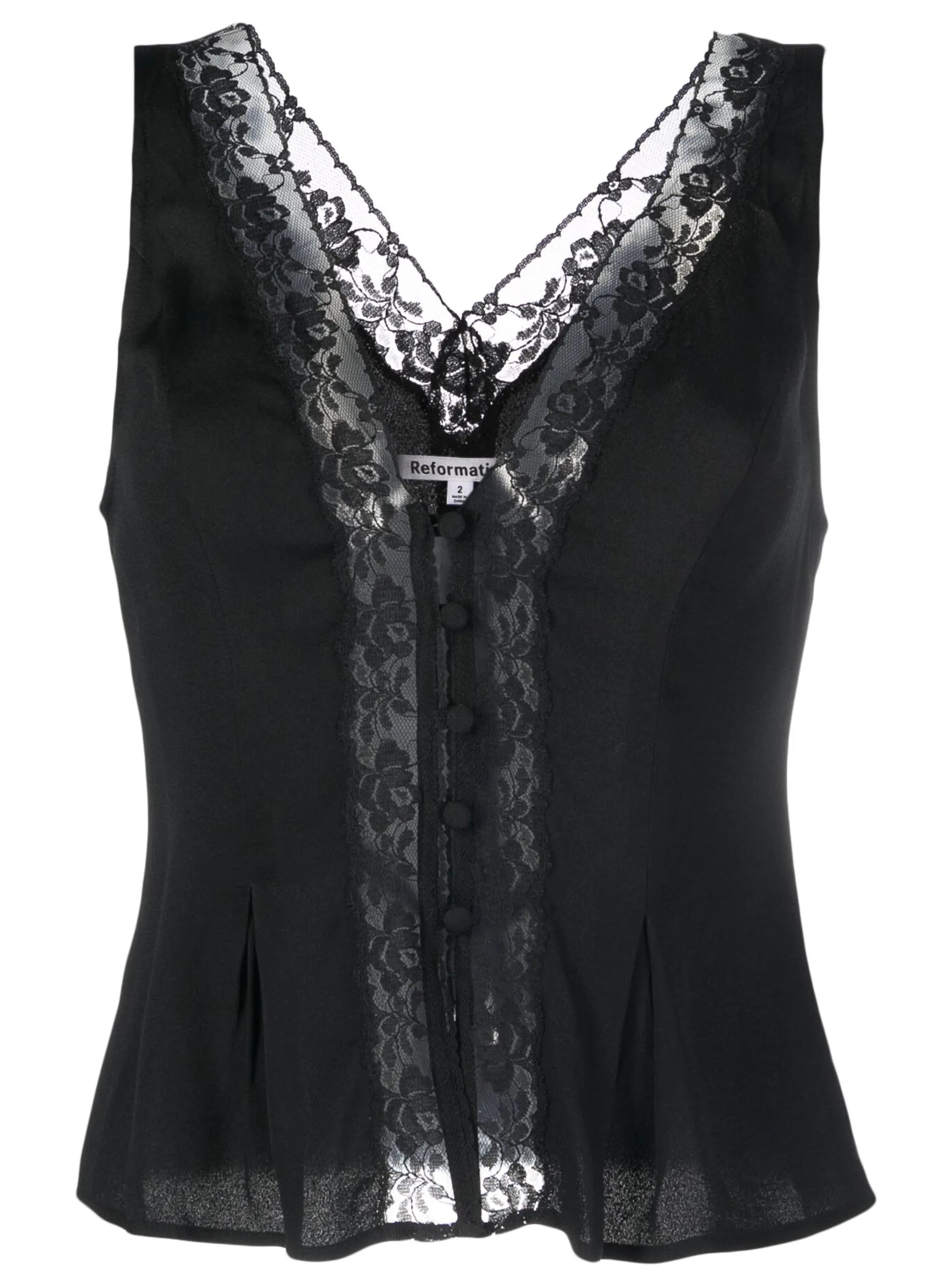 Cristina lace-trim tank top