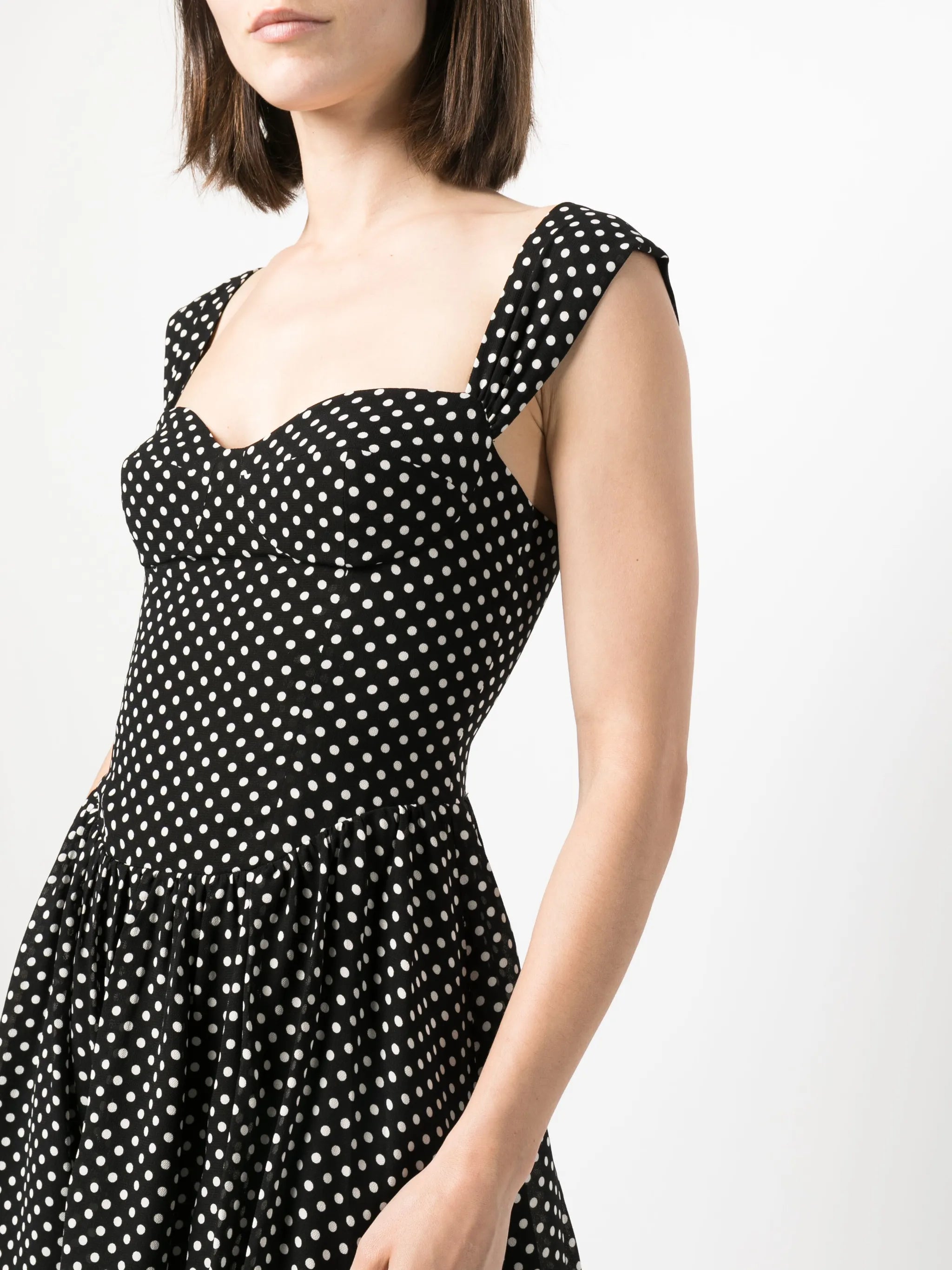 Taiga polka-dot georgette minidress