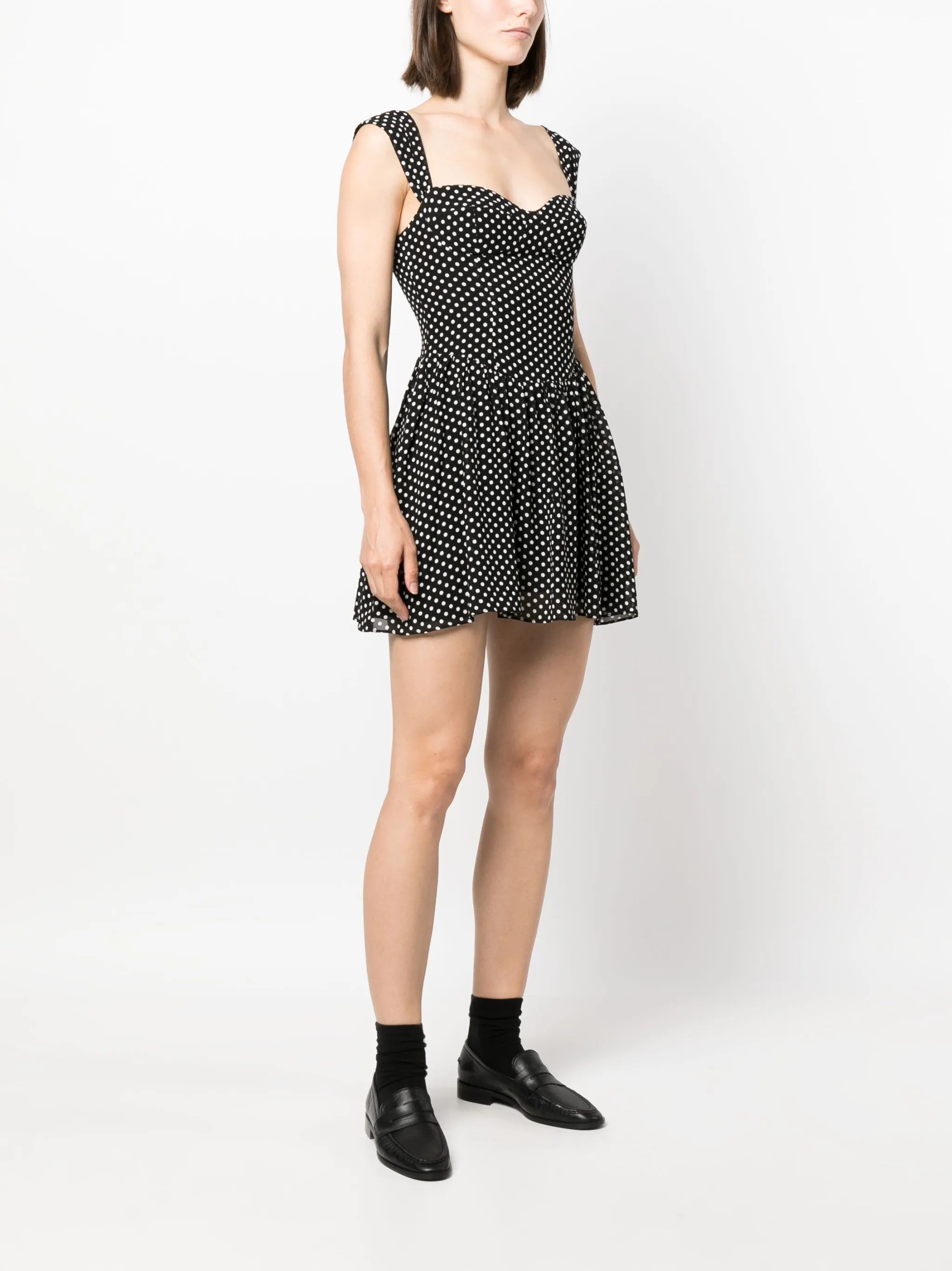 Taiga polka-dot georgette minidress