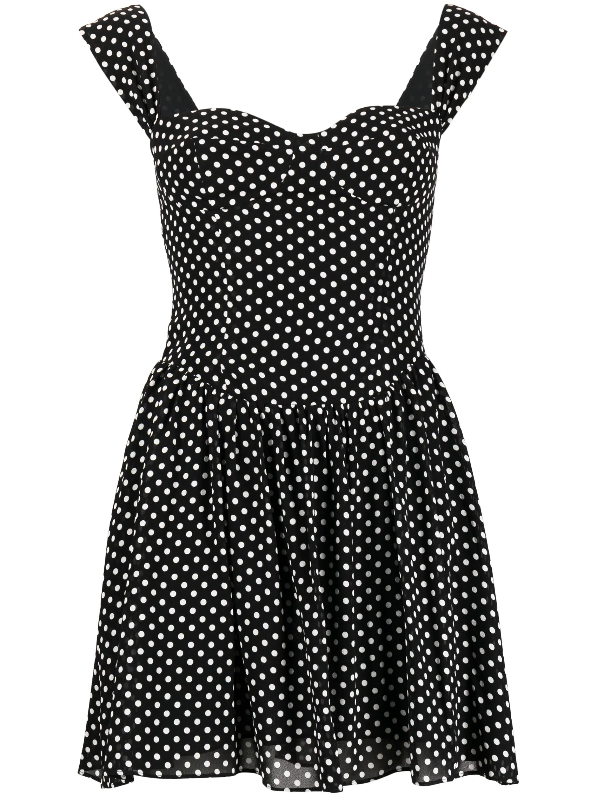 Taiga polka-dot georgette minidress