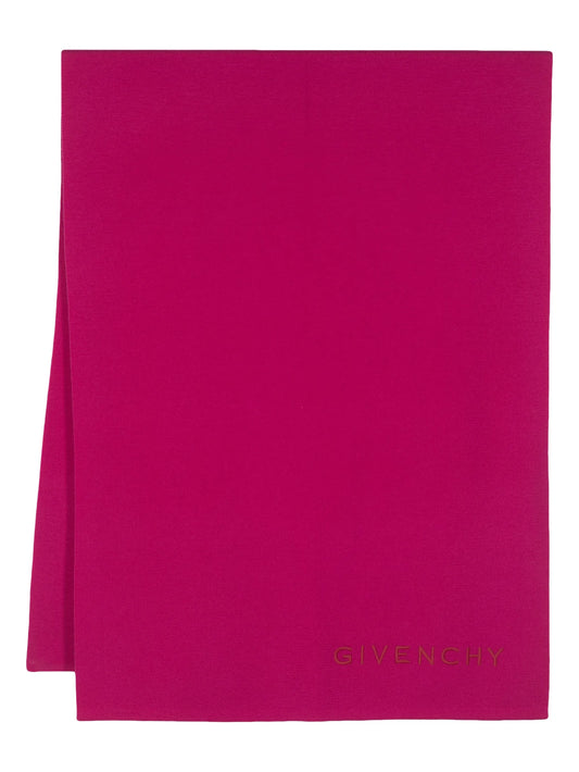 4G logo-embroidered wool scarf