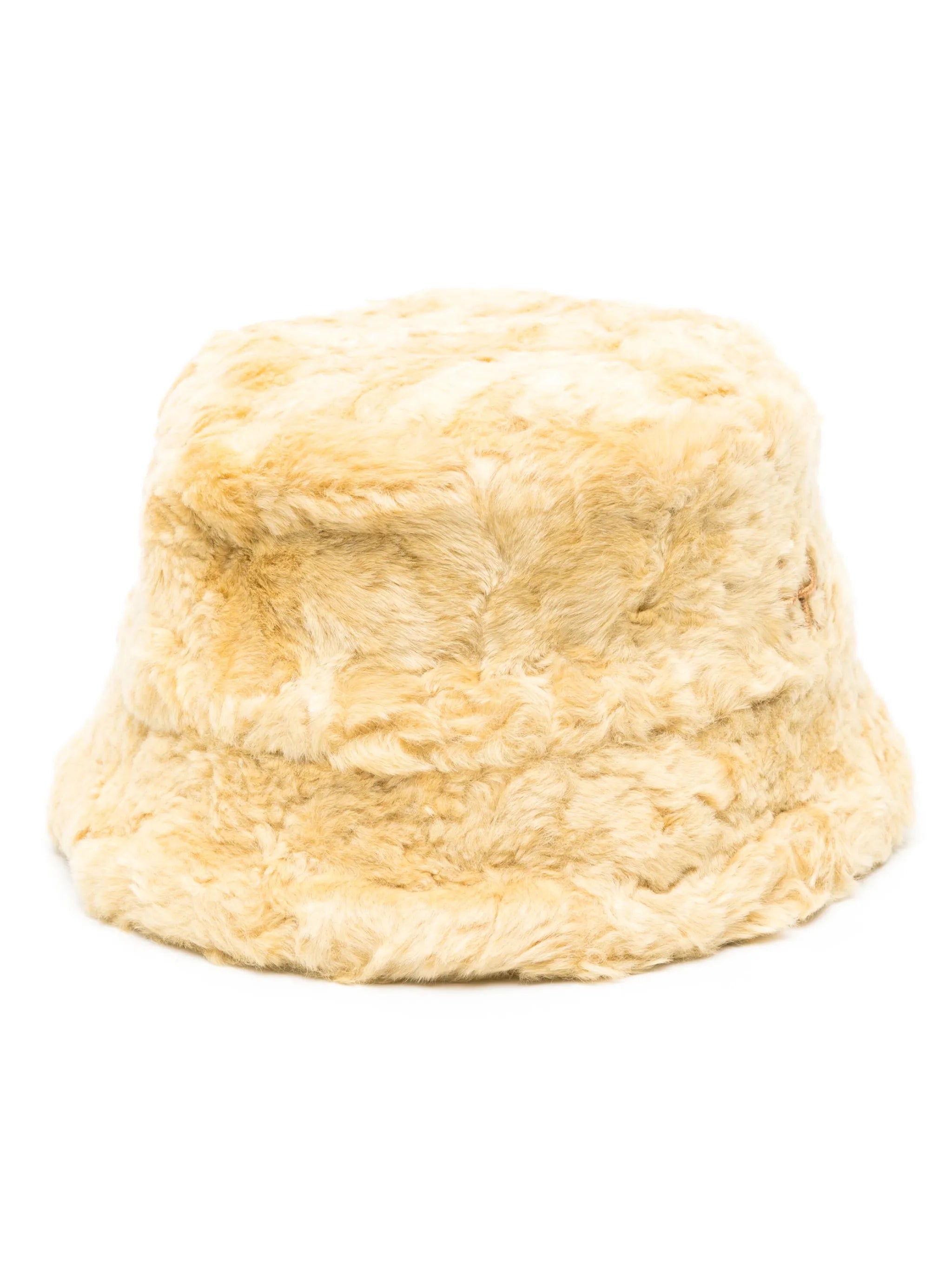 faux-fur bucket hat
