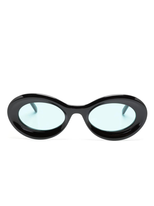 logo-plaque round-frame sunglasses