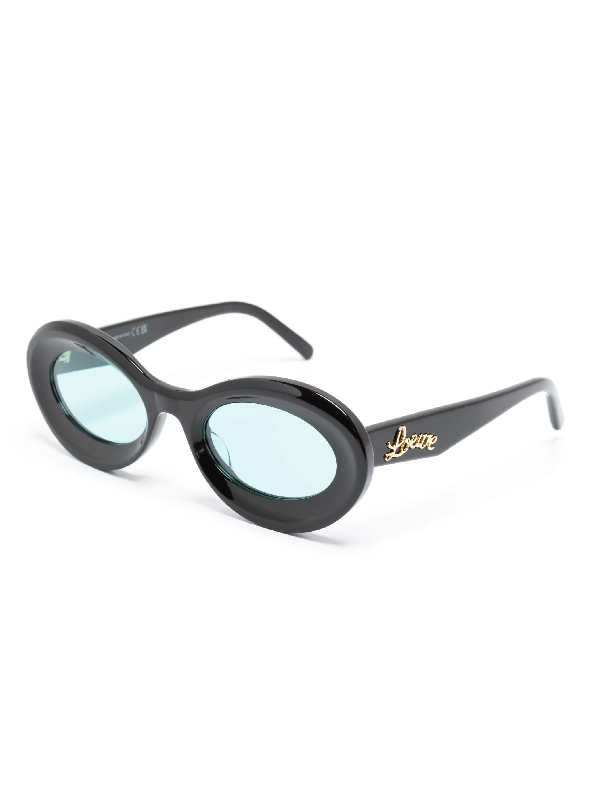 logo-plaque round-frame sunglasses
