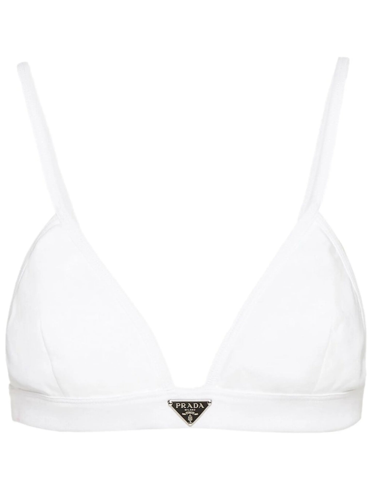 triangle-logo ribbed-knit bralette