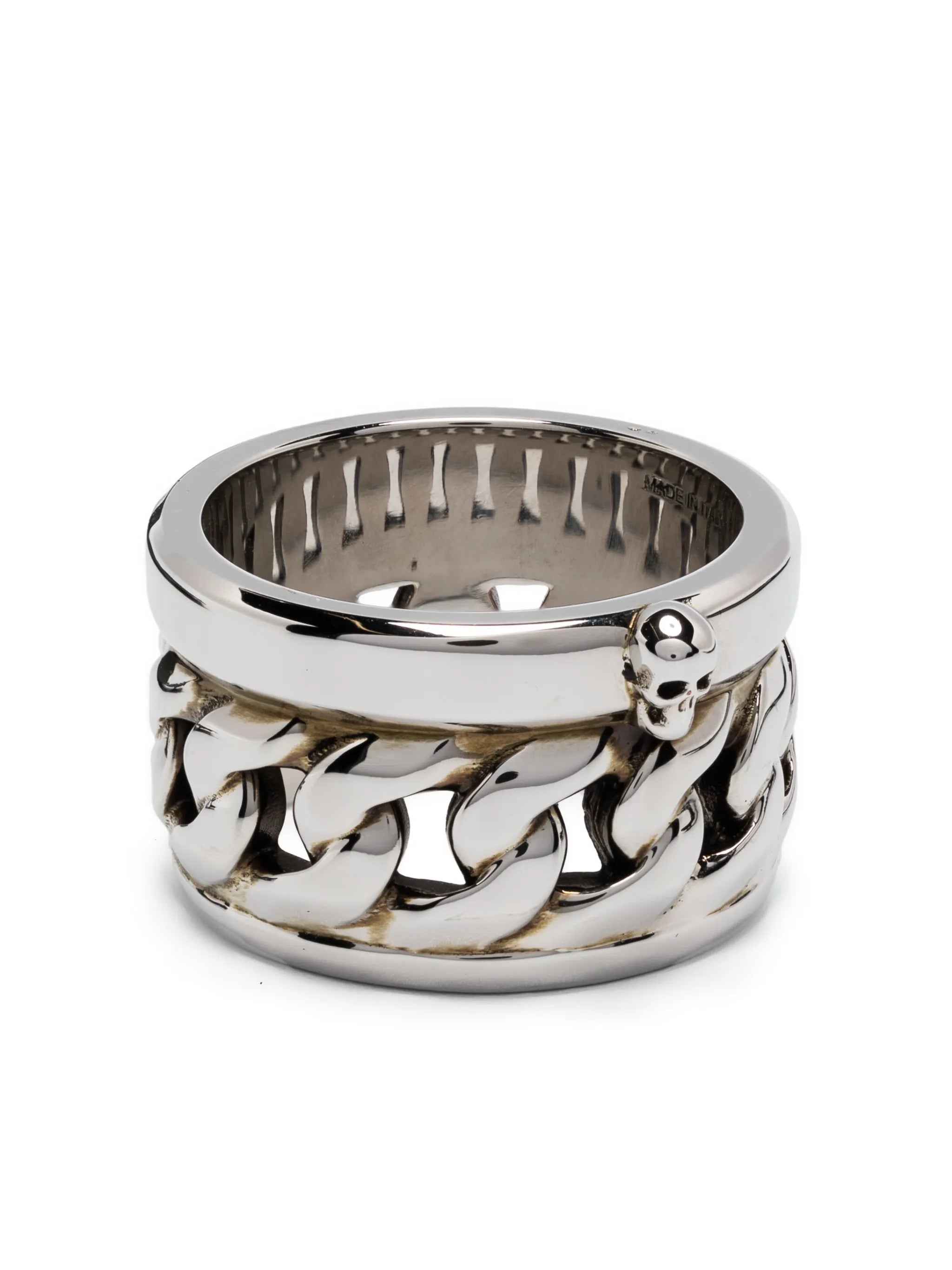 chain-motif band ring
