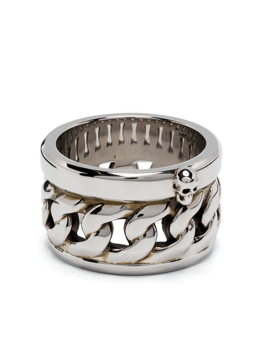 chain-motif band ring