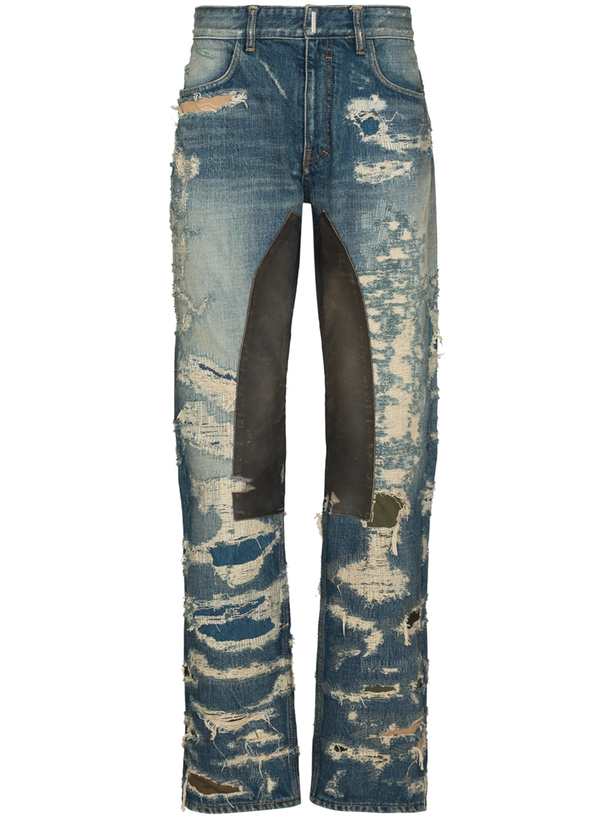Distressed Moleskin straight-leg jeans