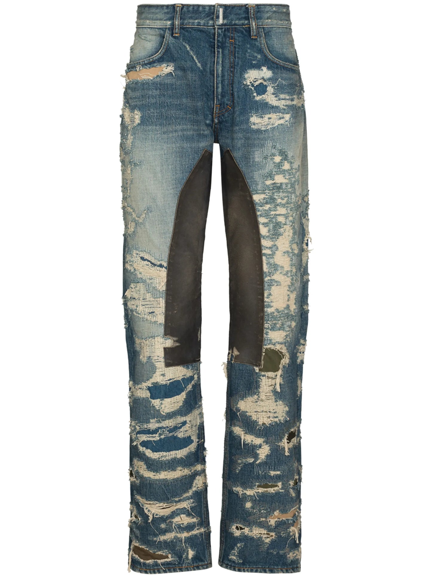 Distressed Moleskin straight-leg jeans